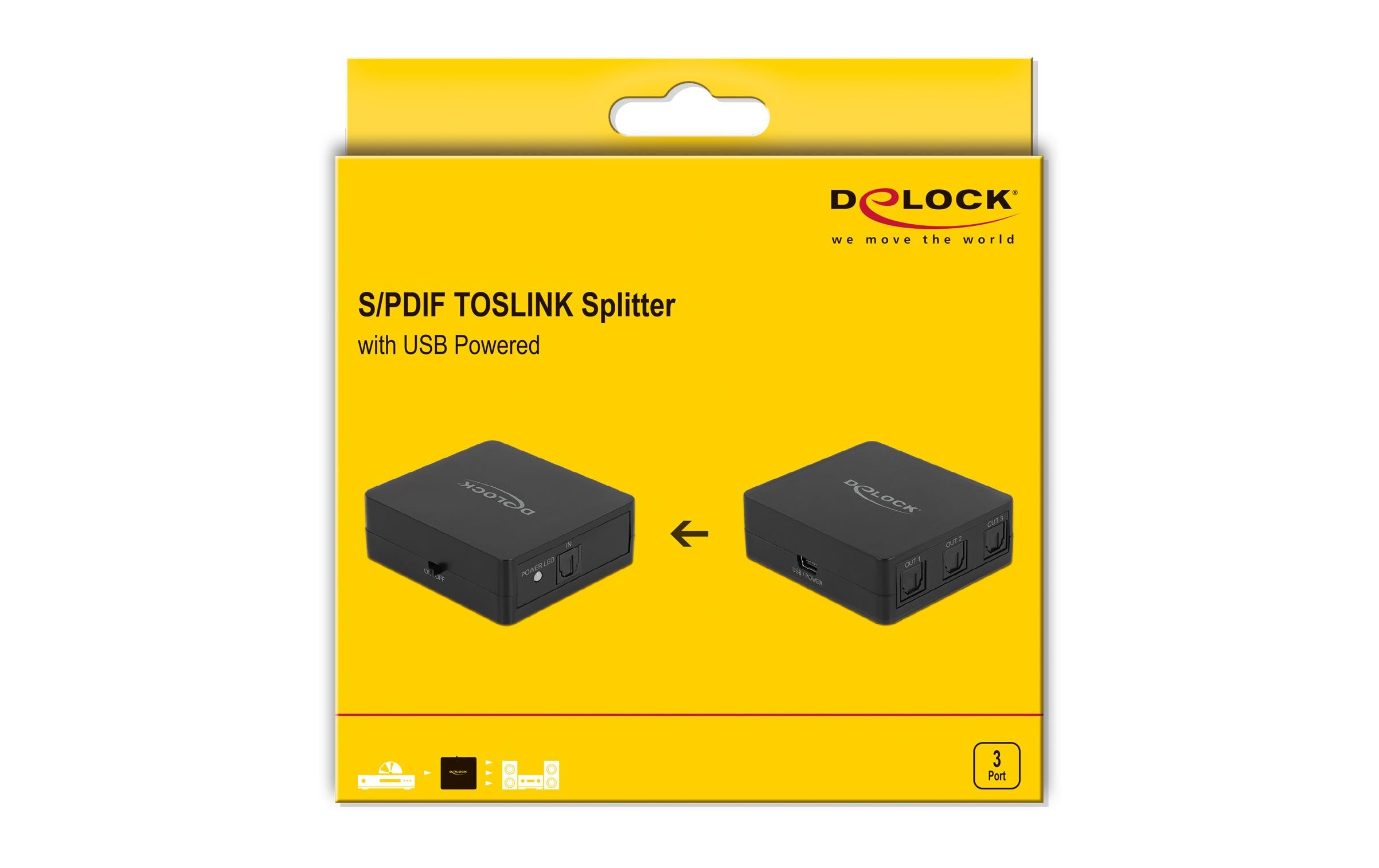 Delock Umschalter Toslink Splitter 1 In 3 Out Toslink