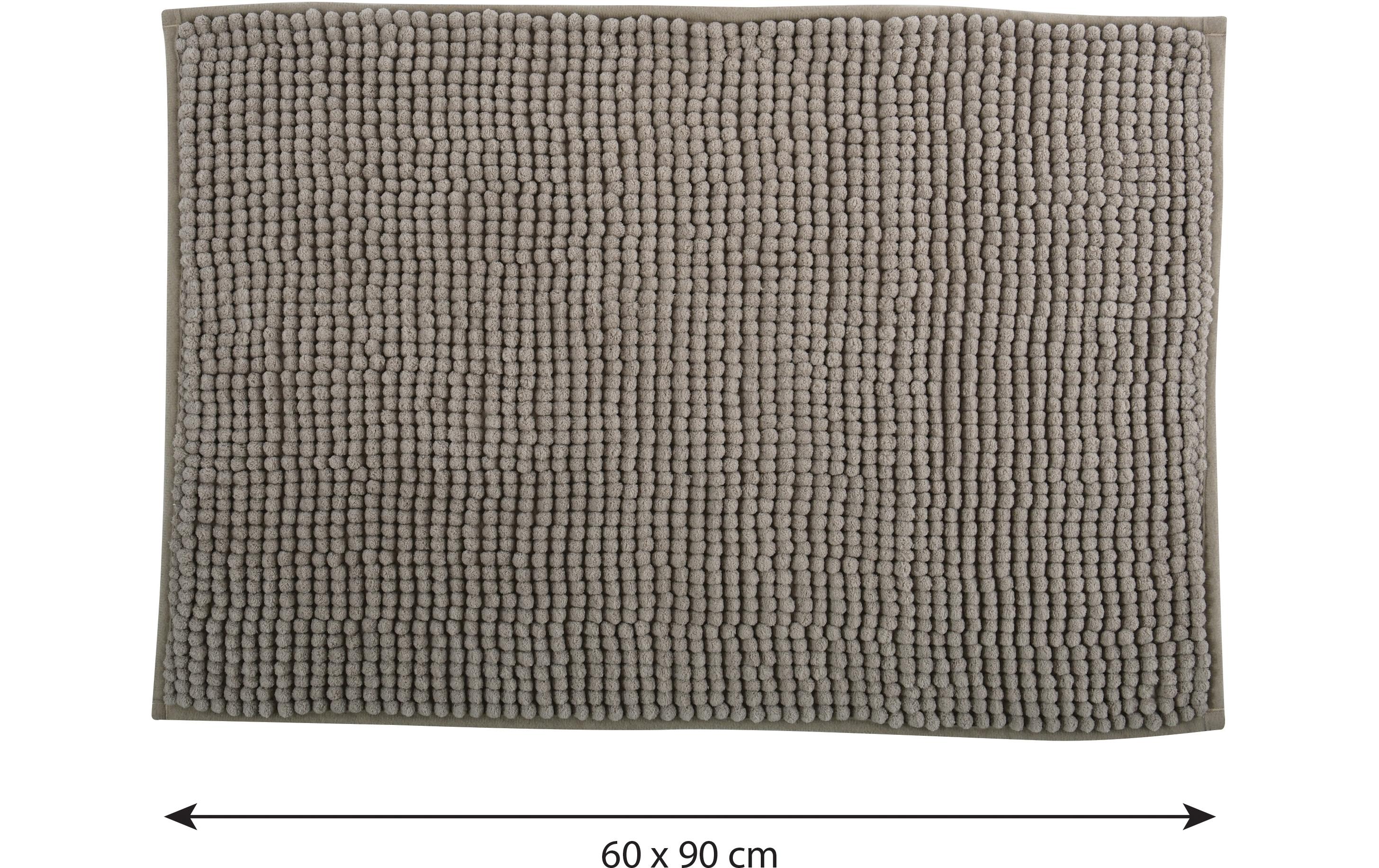 MSV Badteppich Chenille 60 x 90 cm, Taupe