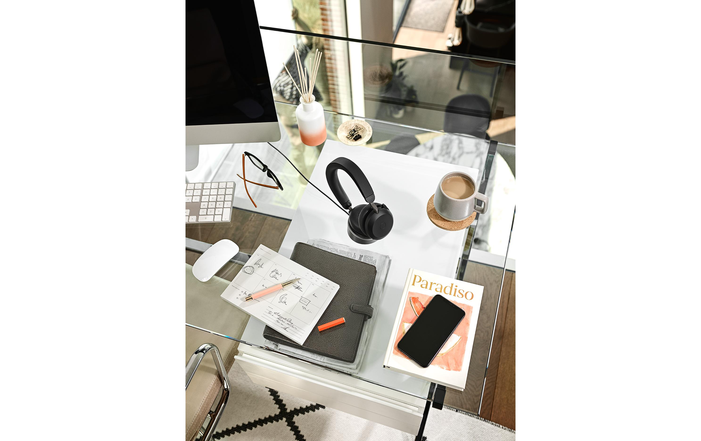 Jabra Headset Evolve2 75 Duo UC Schwarz, USB-A, inkl. Ladestation