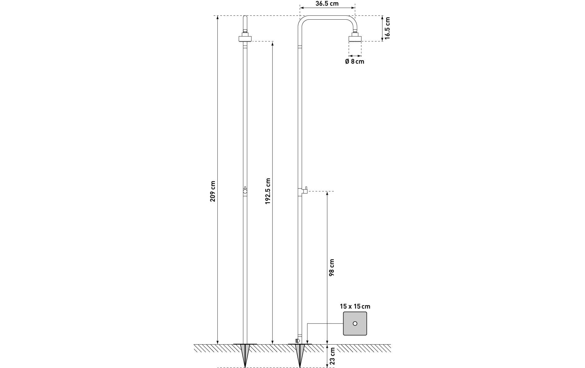 diaqua® Gartendusche Edelstahl