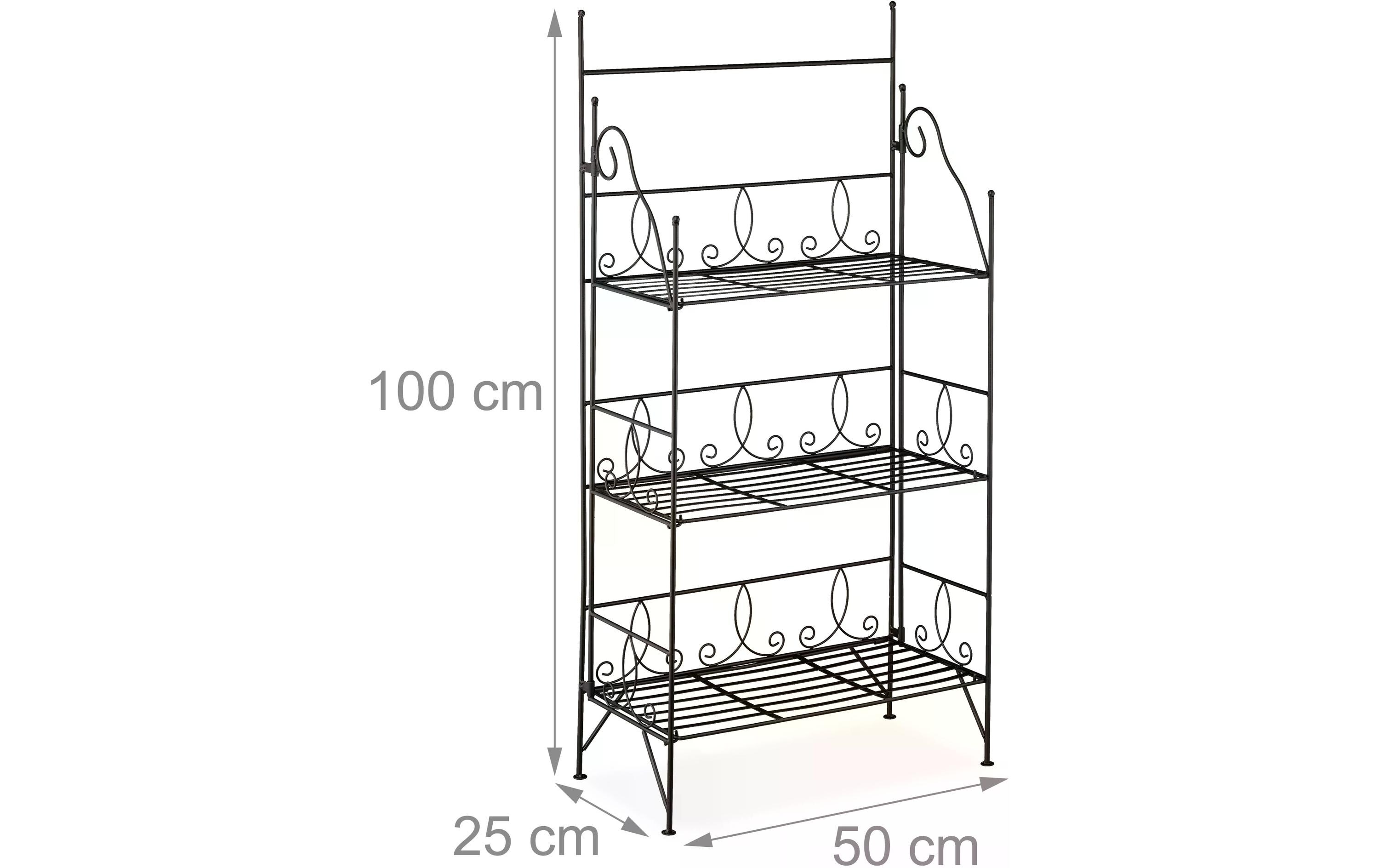 relaxdays Pflanzenständer Antik klappbar 100 cm, Schwarz