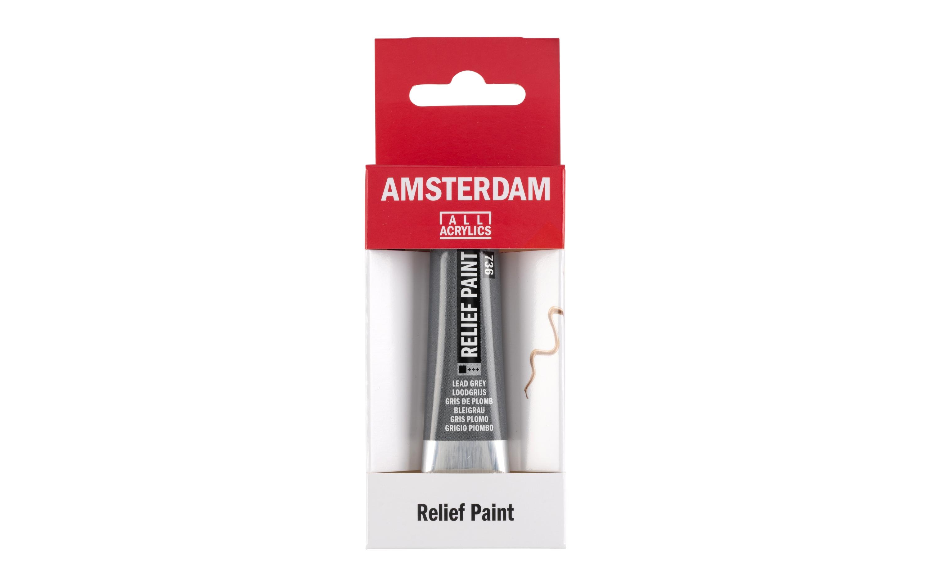 Amsterdam Acrylfarbe Reliefpaint 736 Bleigrau deckend, 20 ml