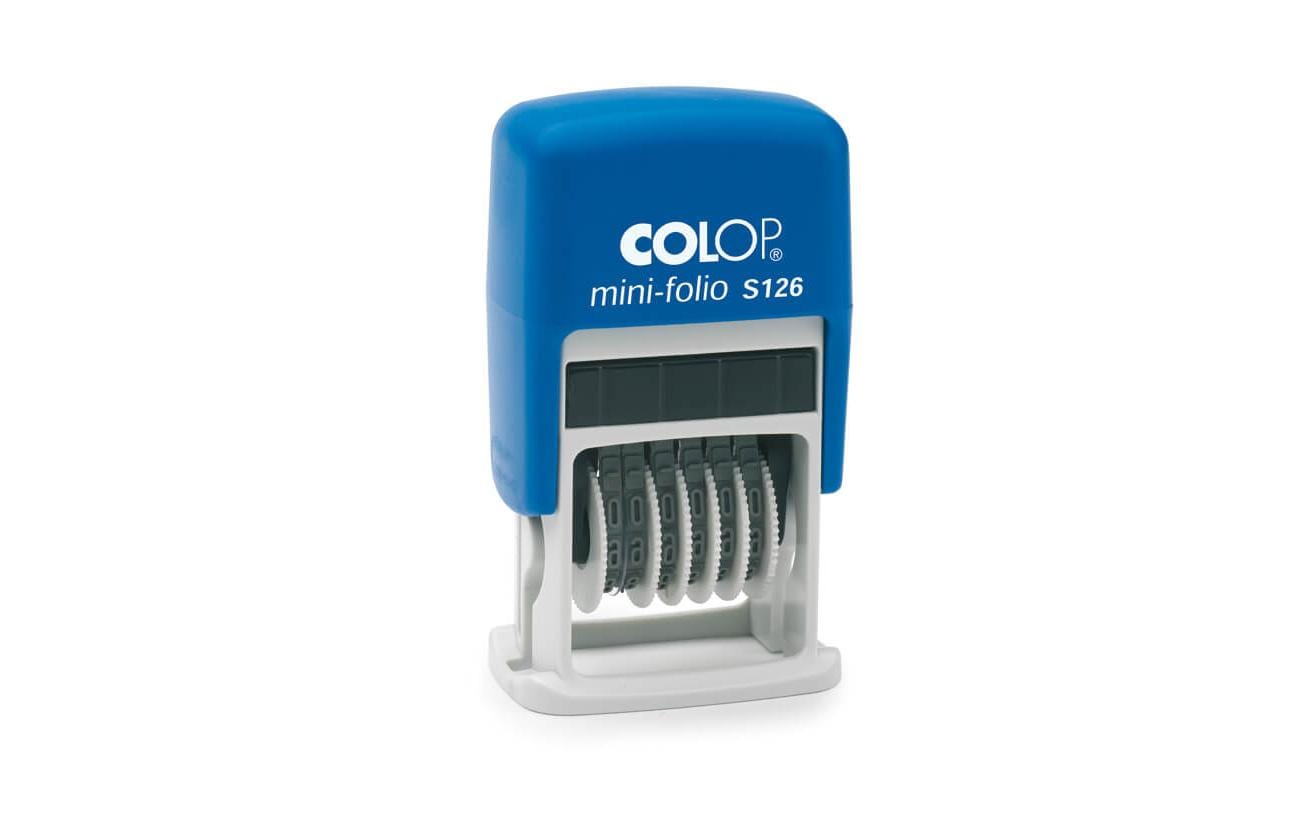 Colop Stempel Mini-Folio S126 Zahlen, Blau