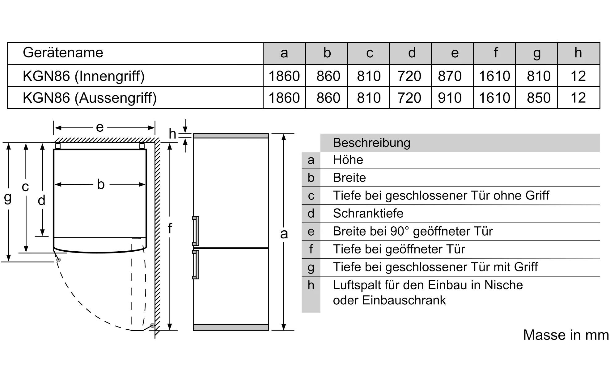 Bosch Kühl-Gefrierkombination KGN86AIDR Rechts, Wechselbar