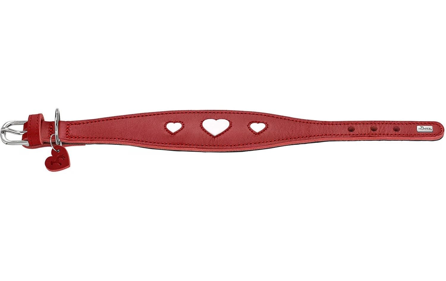 Hunter Halsband Windhund Love 37/XS-S, Rot/Schwarz