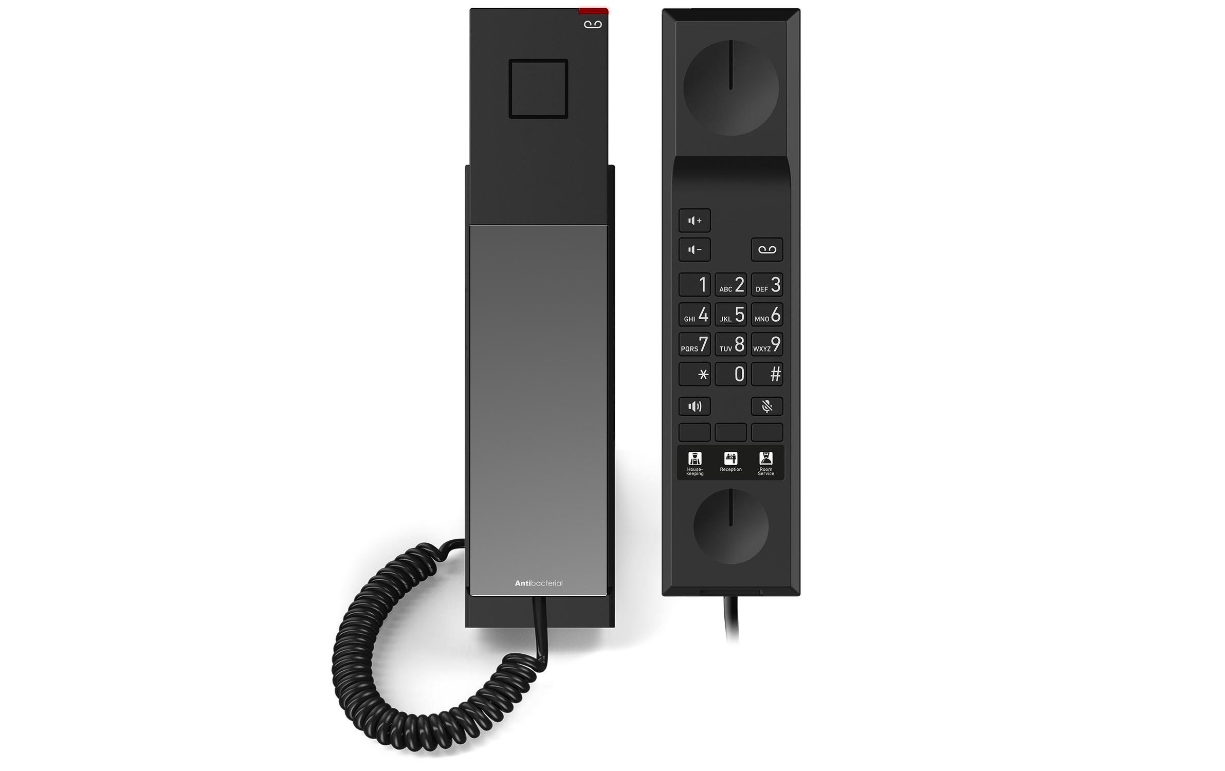 snom Tischtelefon HD300A, Analoges Hoteltelefon Schwarz