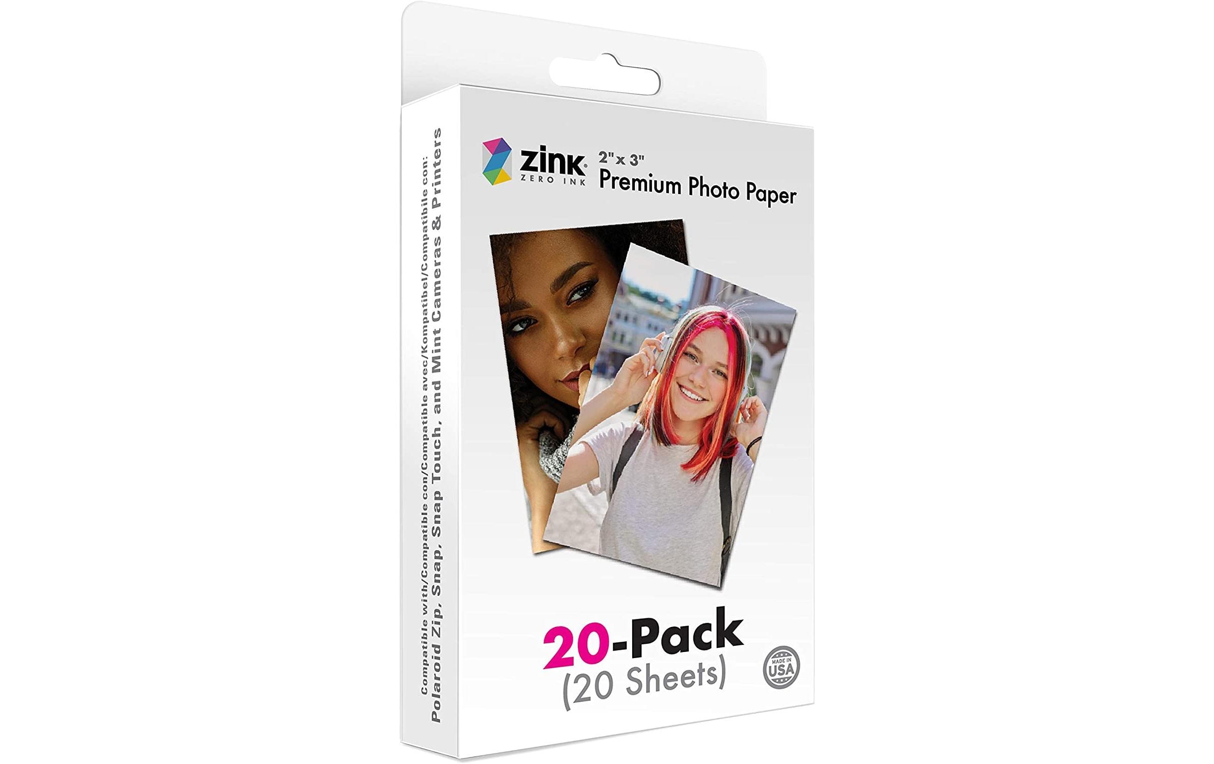 Polaroid Sofortbildfilm Zink Premium 2 x 3 – 20 Blatt