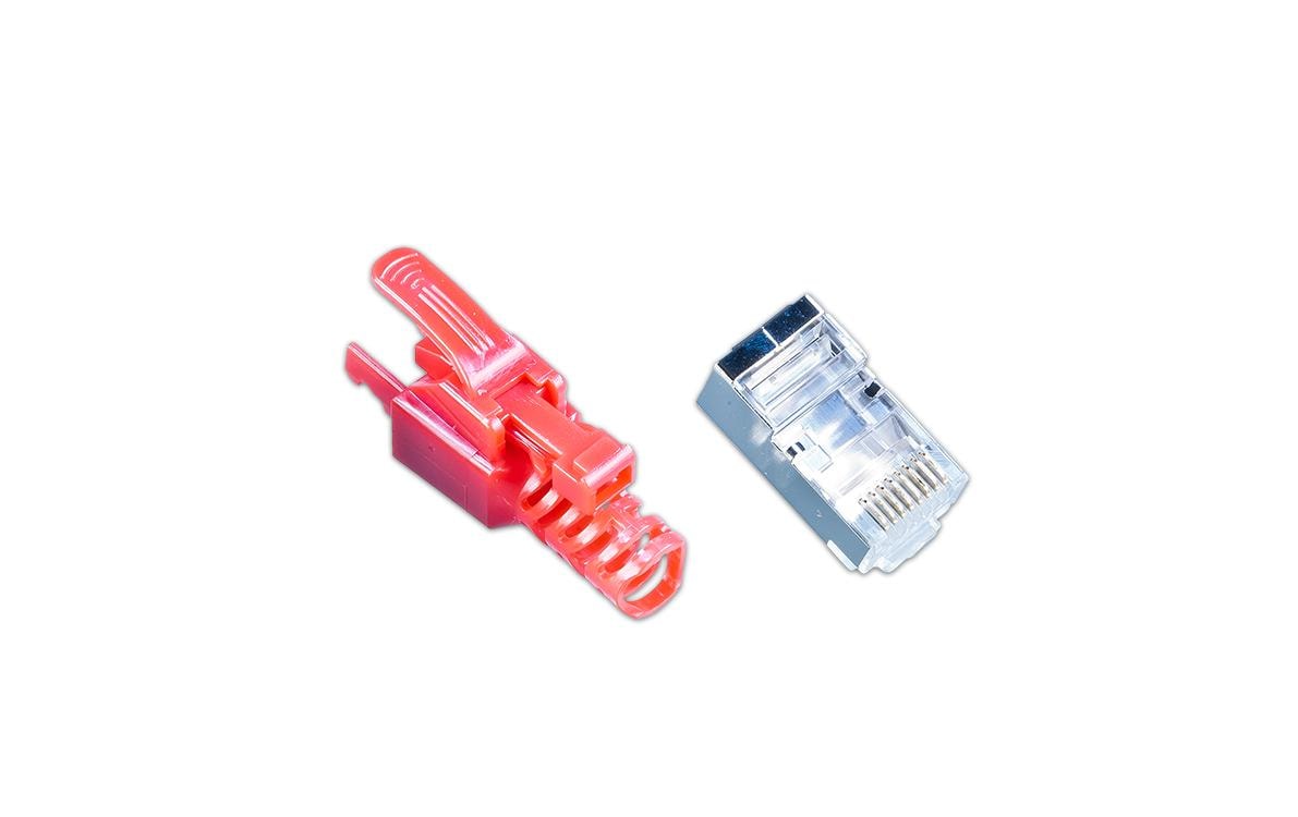 Wirewin Stecker RJ45 KAT6A Securelock 10 Stück, Rot