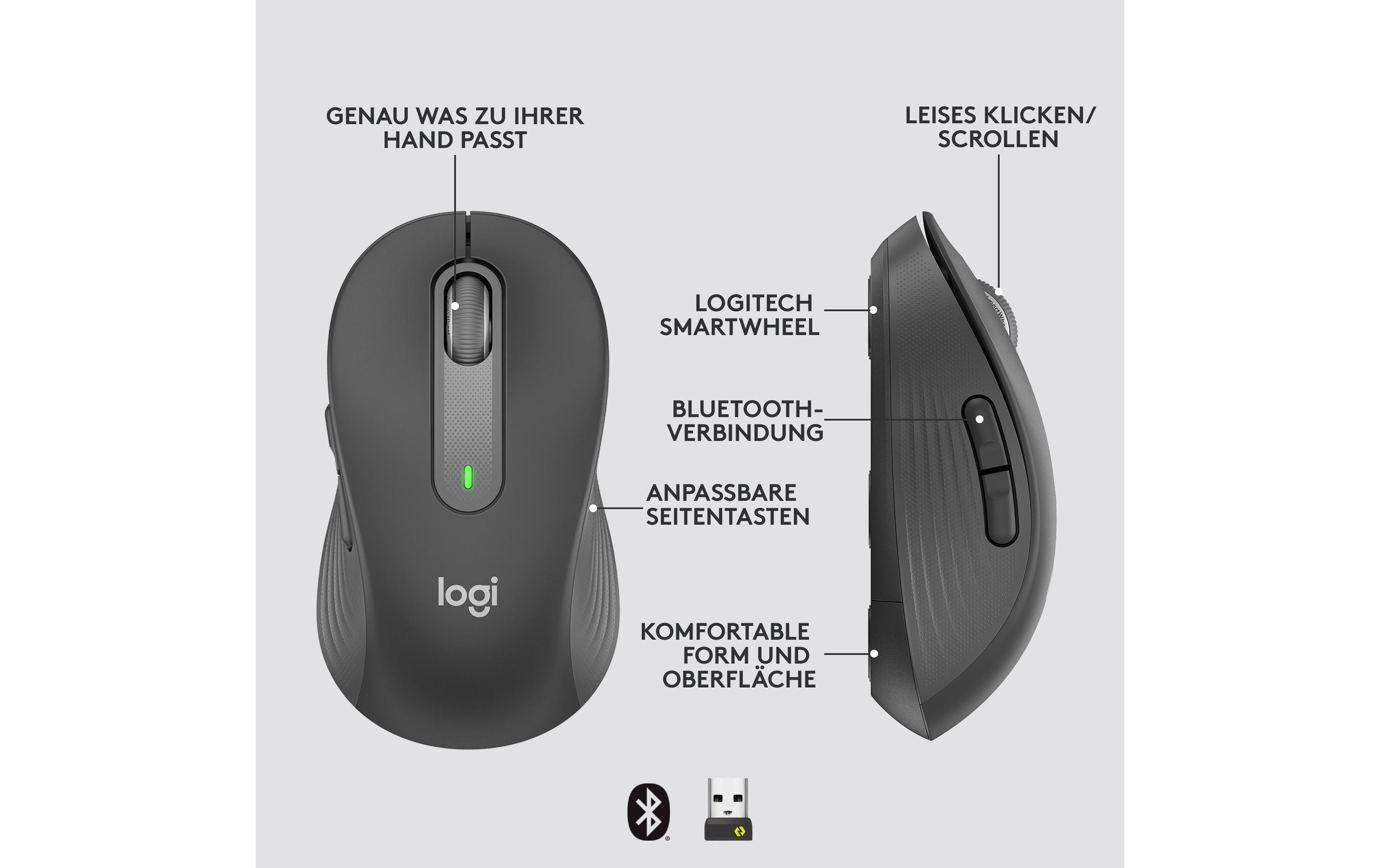 Logitech Maus Signature M650 L for Business Graphite