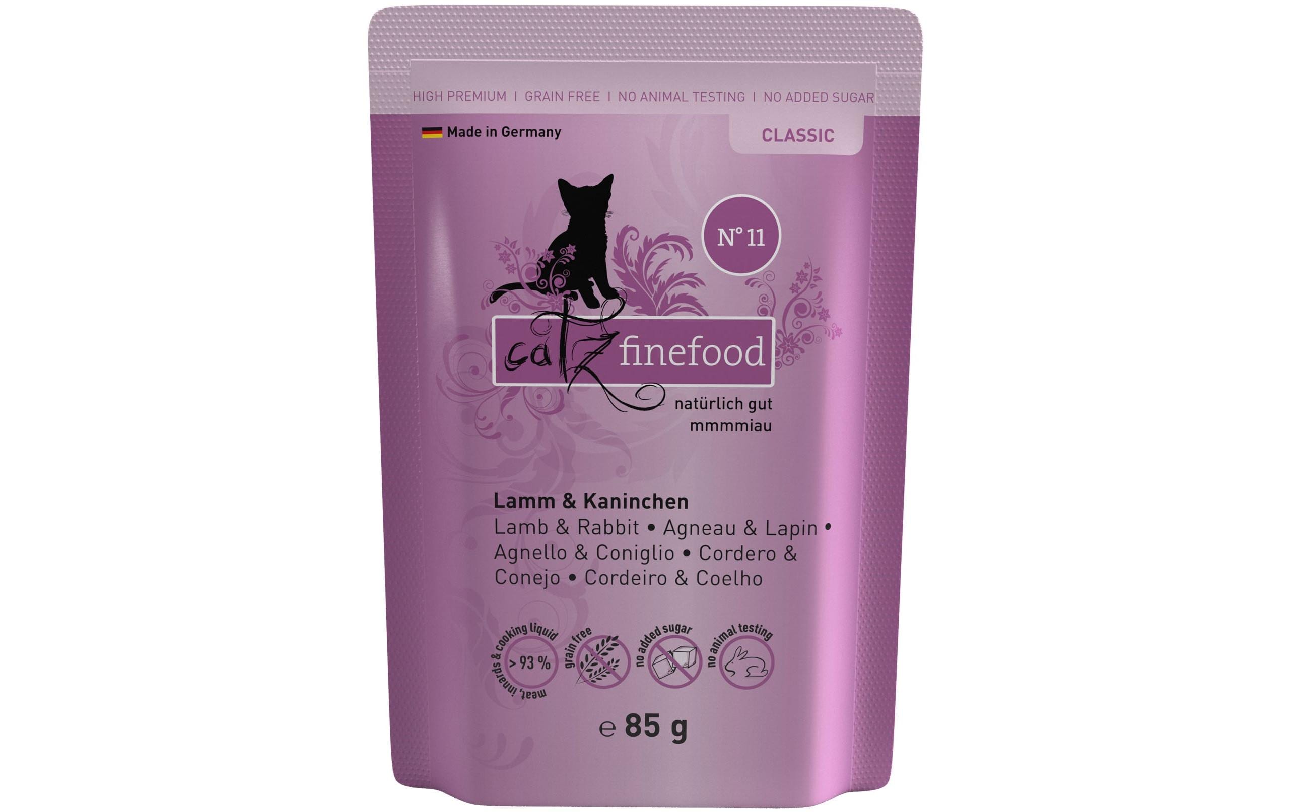 catz finefood Nassfutter No.11 Lamm & Kaninchen, 85 g