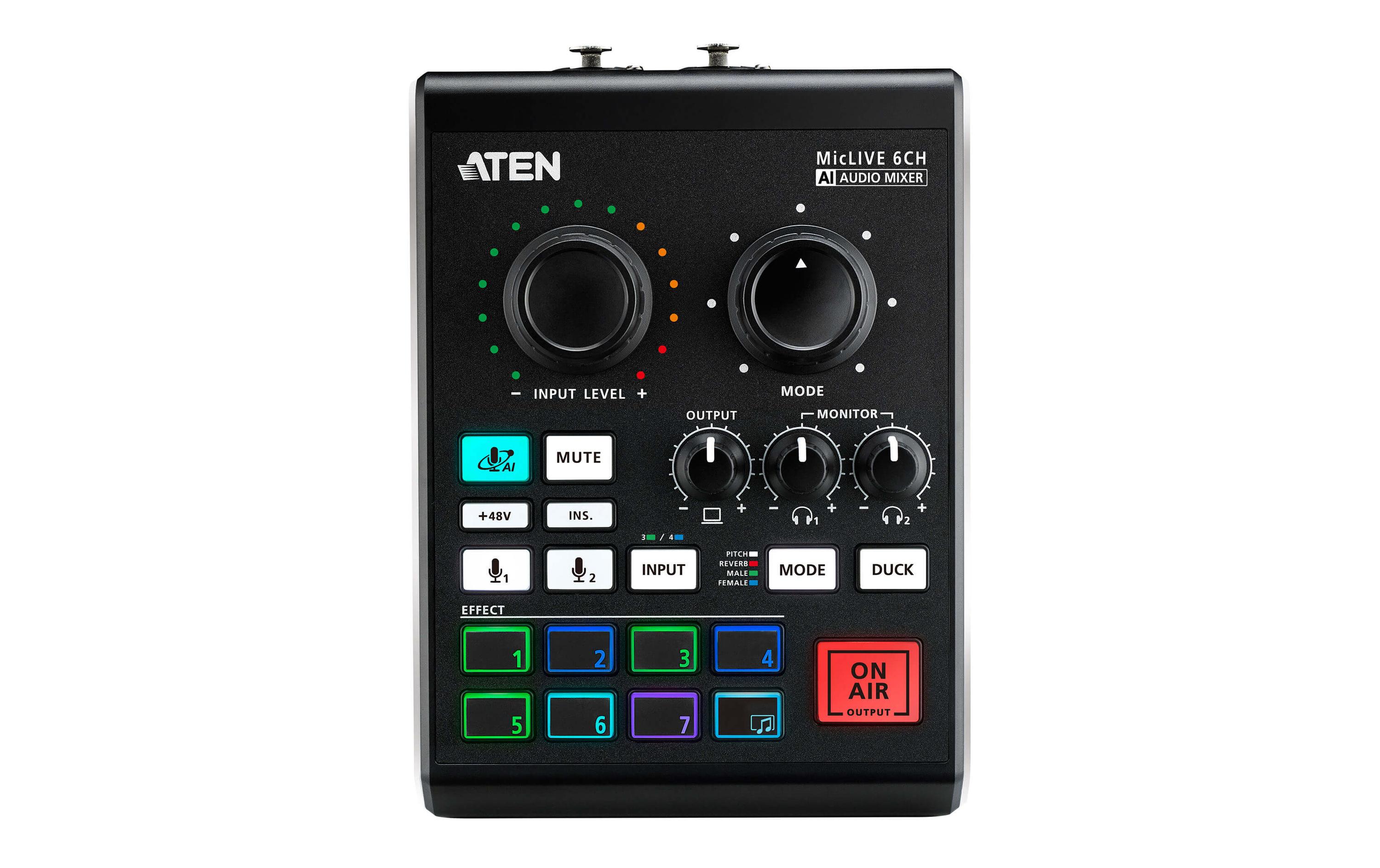 Aten Mischpult UC8000 MicLive 6CH Audio Mixer