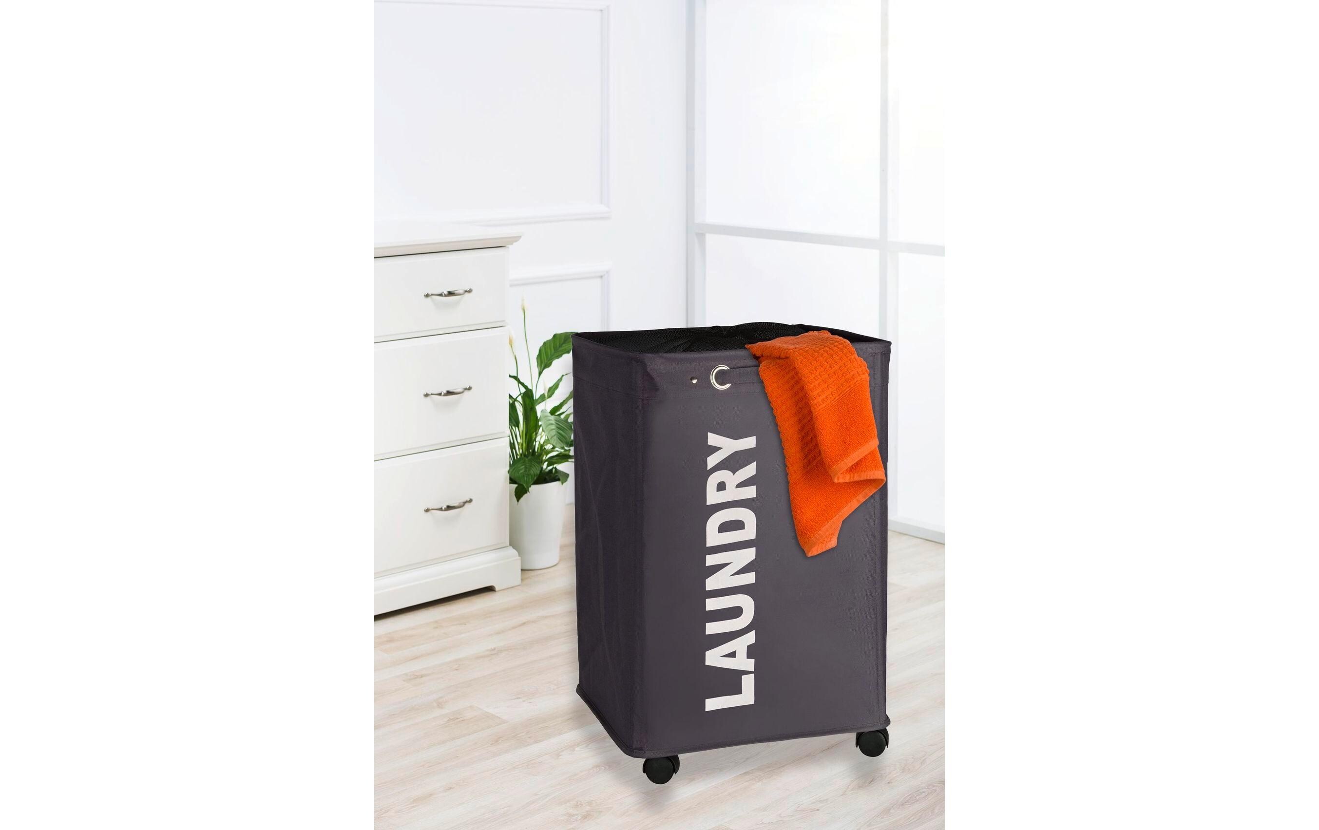 Wenko Wäschesammler Quadro 79 l, Schwarz