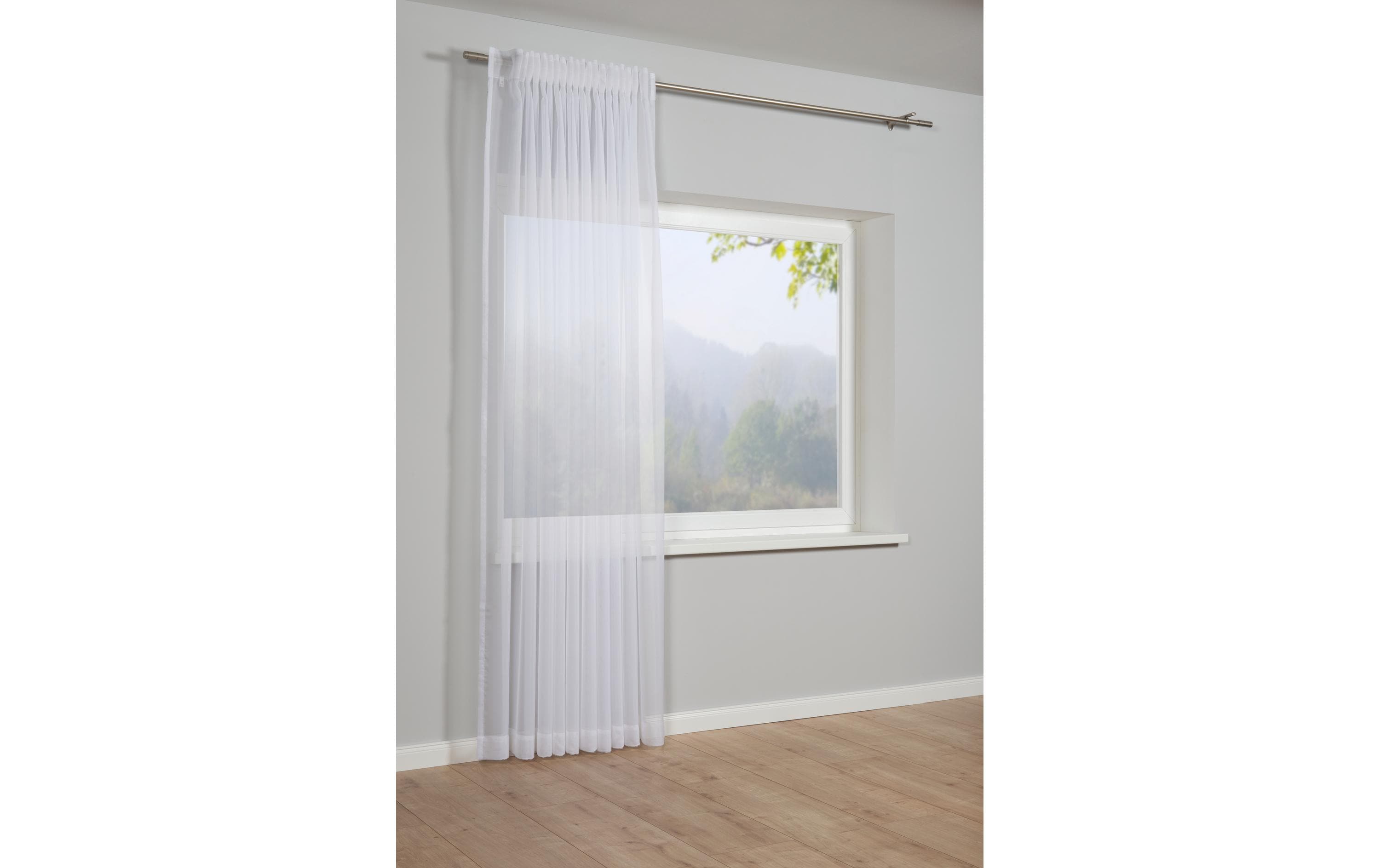 Gardinia Tagvorhang Voile Uni 140 cm x 245 cm, Weiss