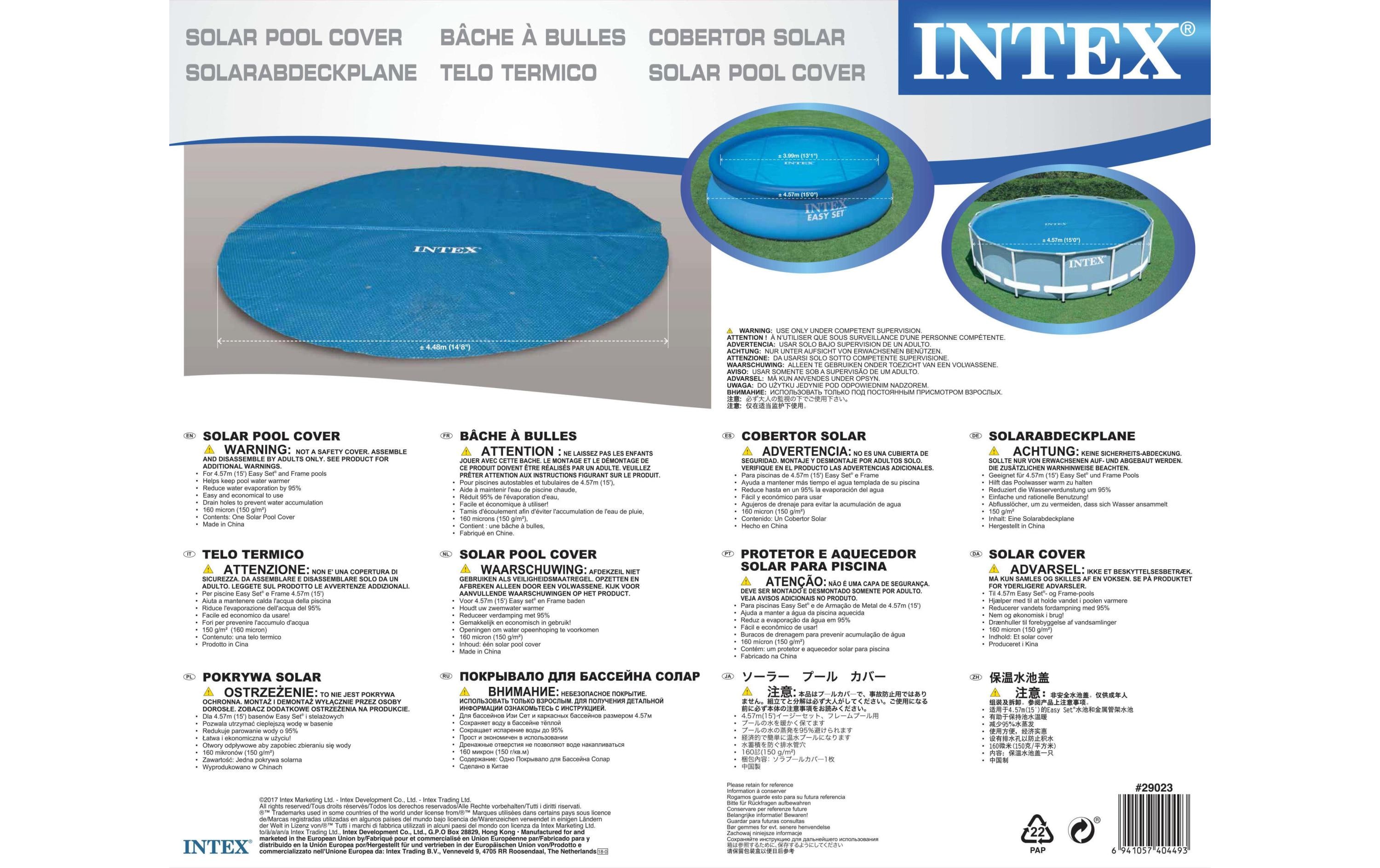 Intex Pool-Abdeckplane Ø 457 cm Solar
