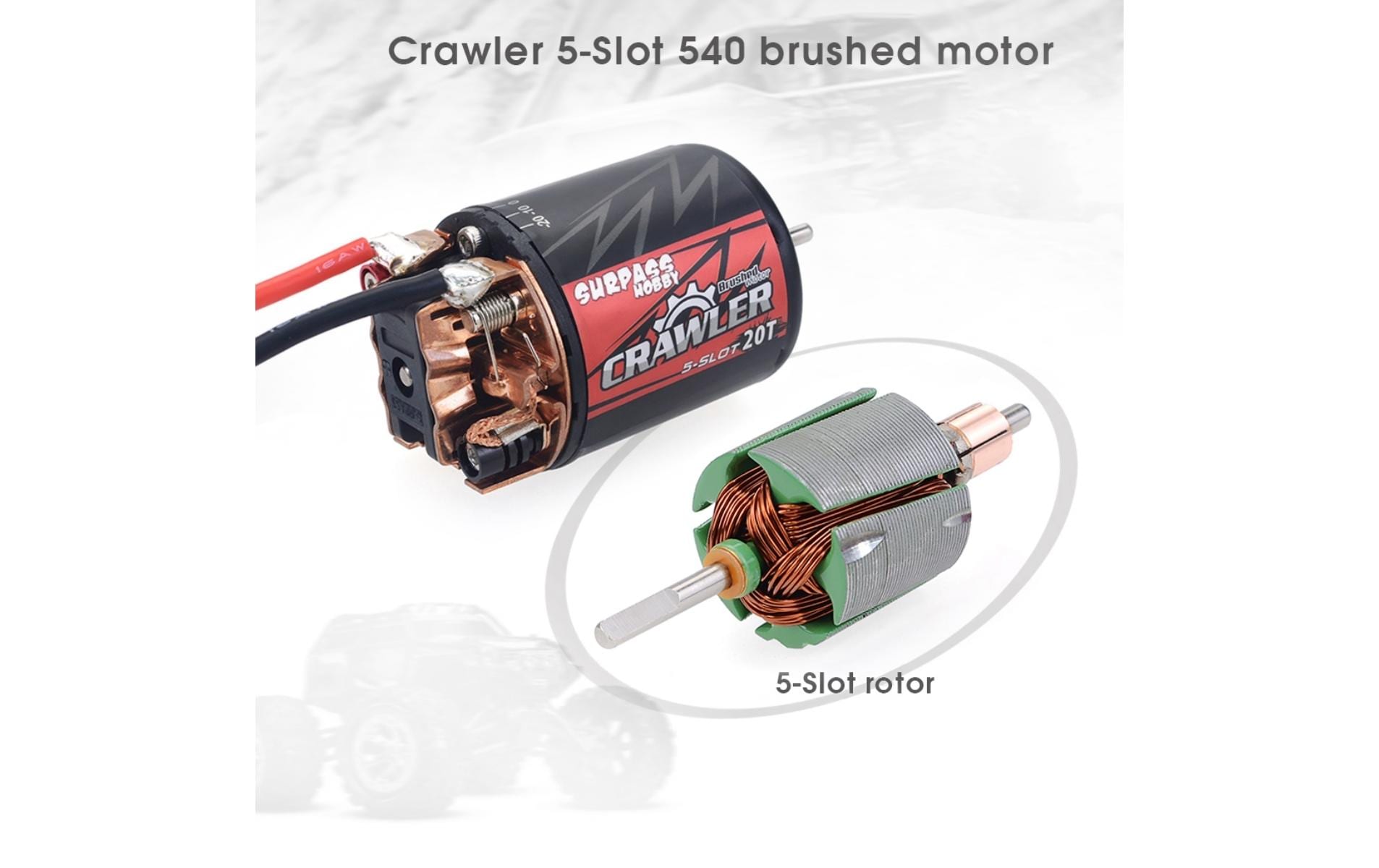 Surpass Hobby Brushed Motor Surpass Crawler 540 20T 5-Slot, 11100 RPM