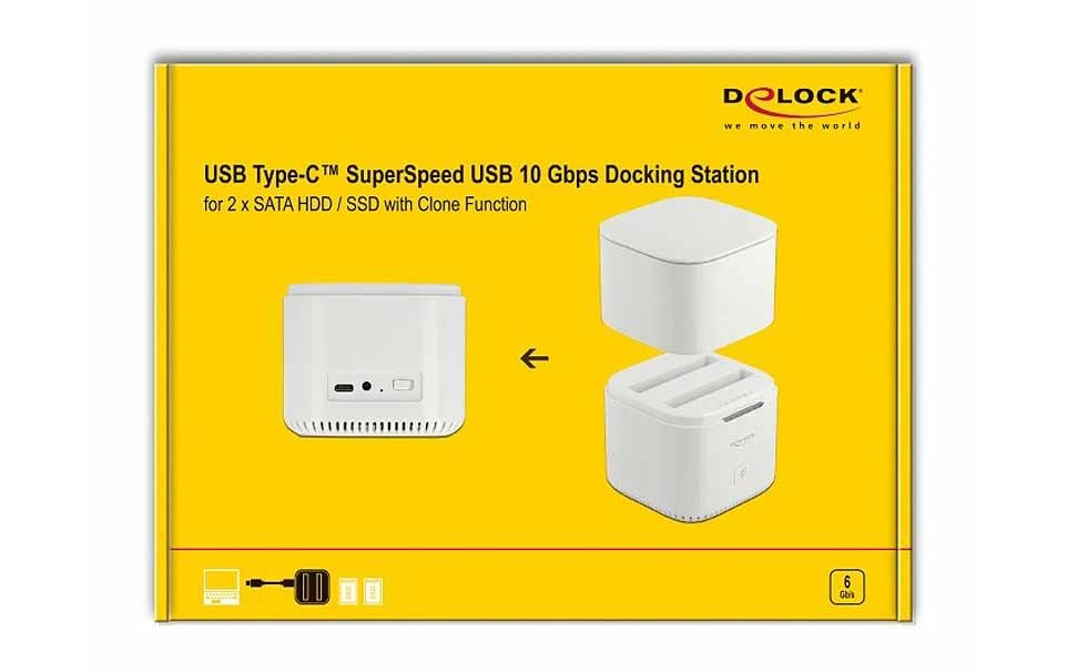 Delock Docking- und Klonstation 63084 2x 2.5 SATA SDD/HDD