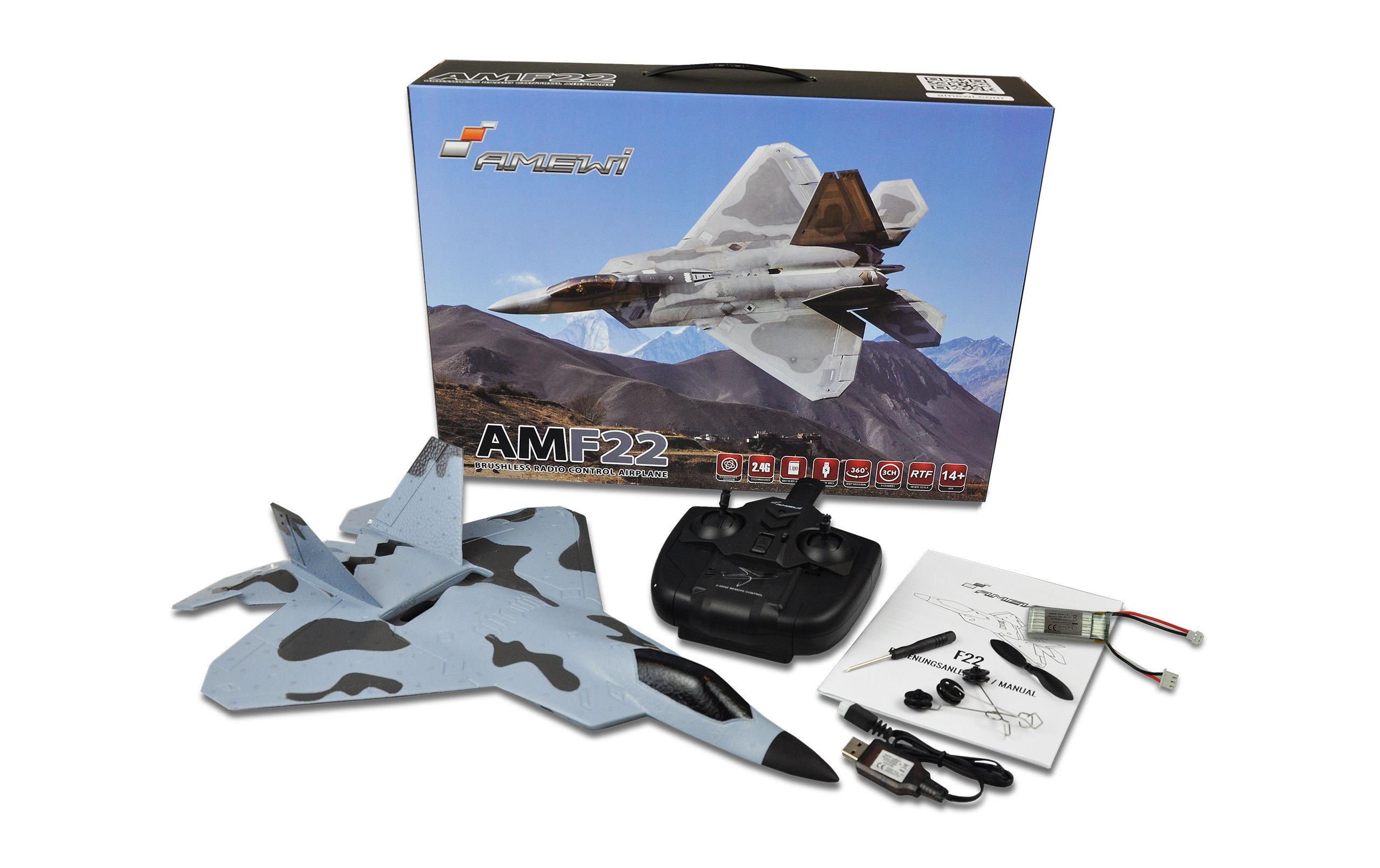 Amewi Jet F22 mit Gyro, Brushless RTF