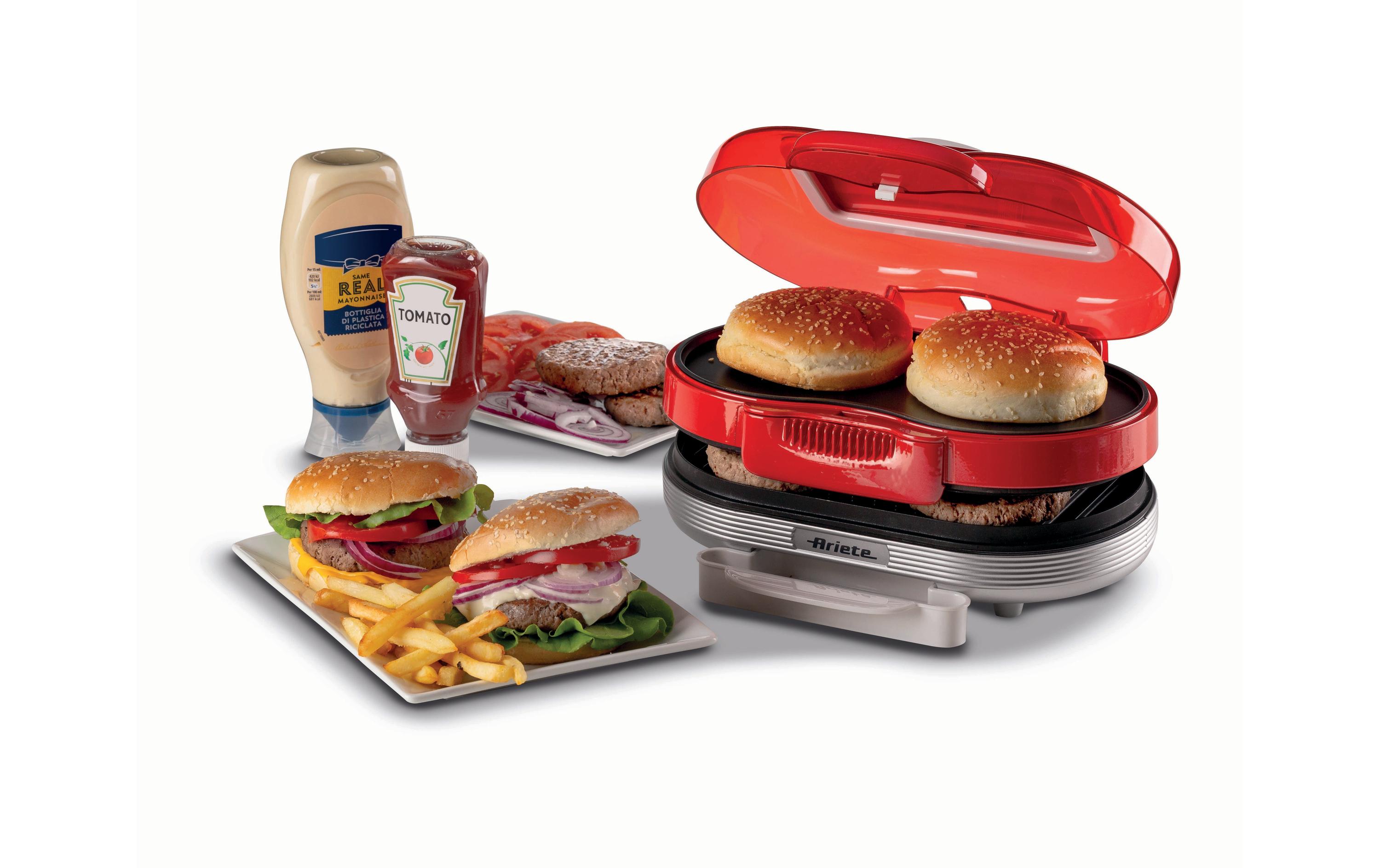 Ariete Hamburger-Grill Party Time ARI-205-RD 1200 W, Rot/Weiss