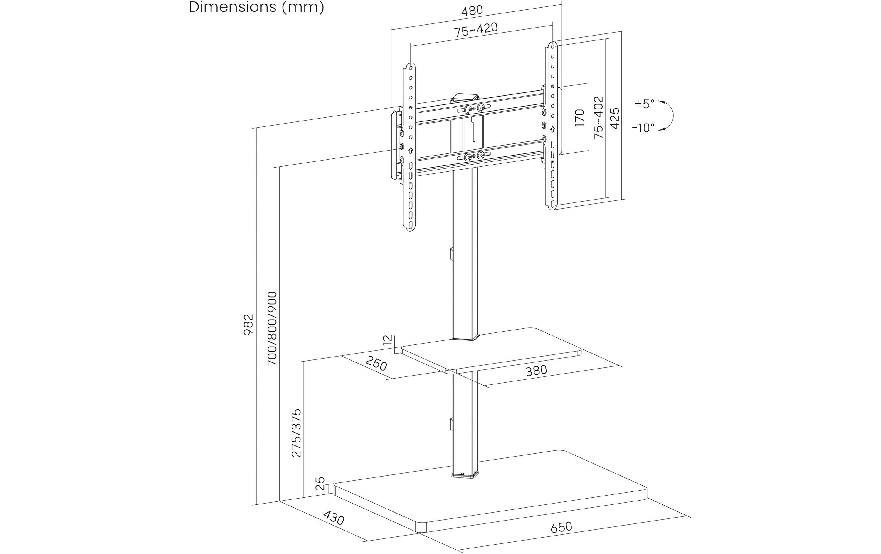 PureMounts Standfuss PM-TVS-20 Schwarz