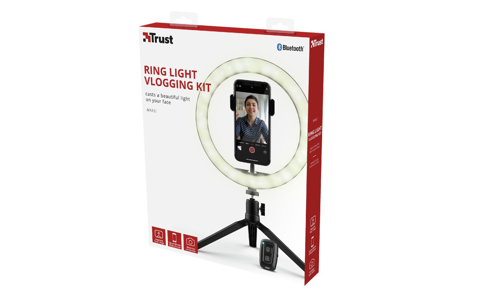 Trust Smartphone-Stativ Maku Ringlicht-VLogging-Set