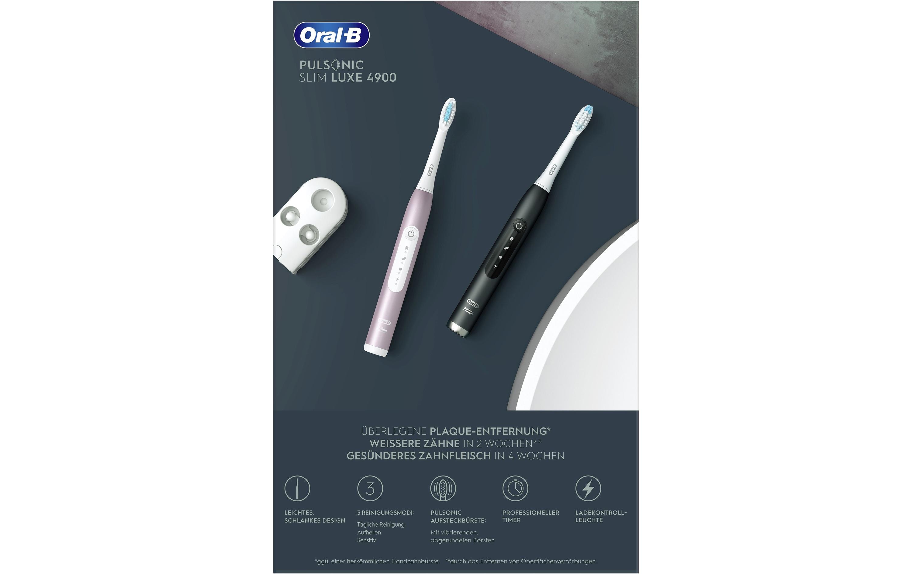 Oral-B Schallzahnbürste Pulsonic Slim Luxe 4900 Schwarz/Rosegold