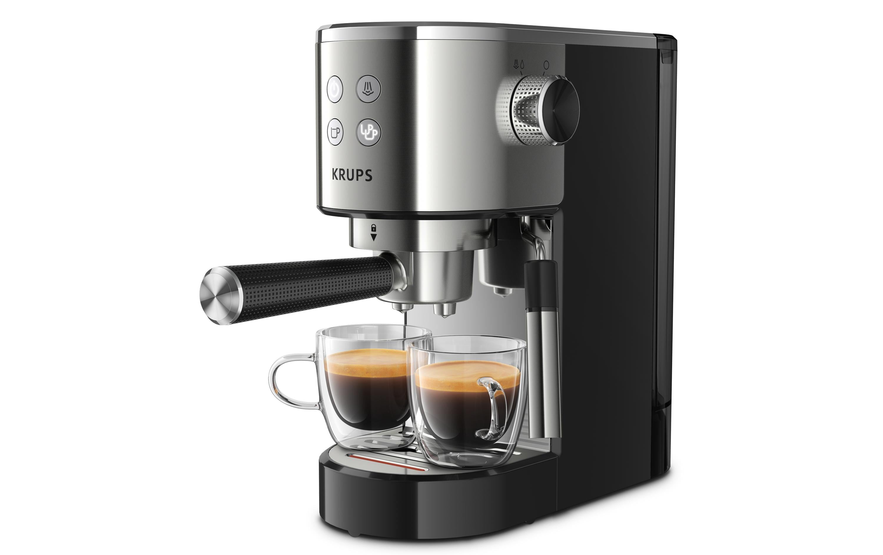 Krups Siebträgermaschine Virtuoso XP442 Schwarz/Silber