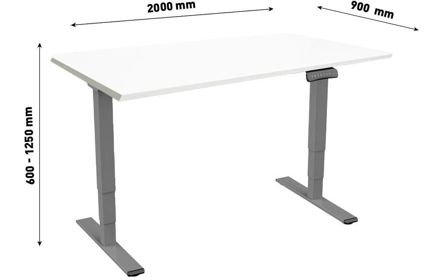 Contini Steh- & Sitzgestell ET225E 2 x 0.9 m, Dunkelgrau/Weiss