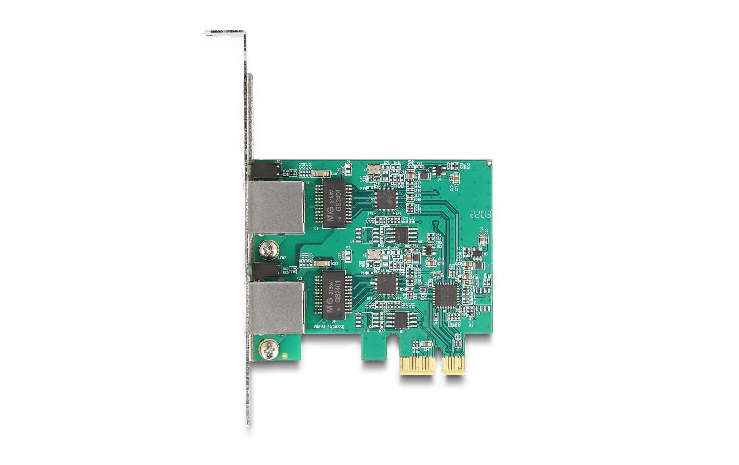 Delock Netzwerkkarte 2x RJ45 2.5 Gbps PCI-Express x1