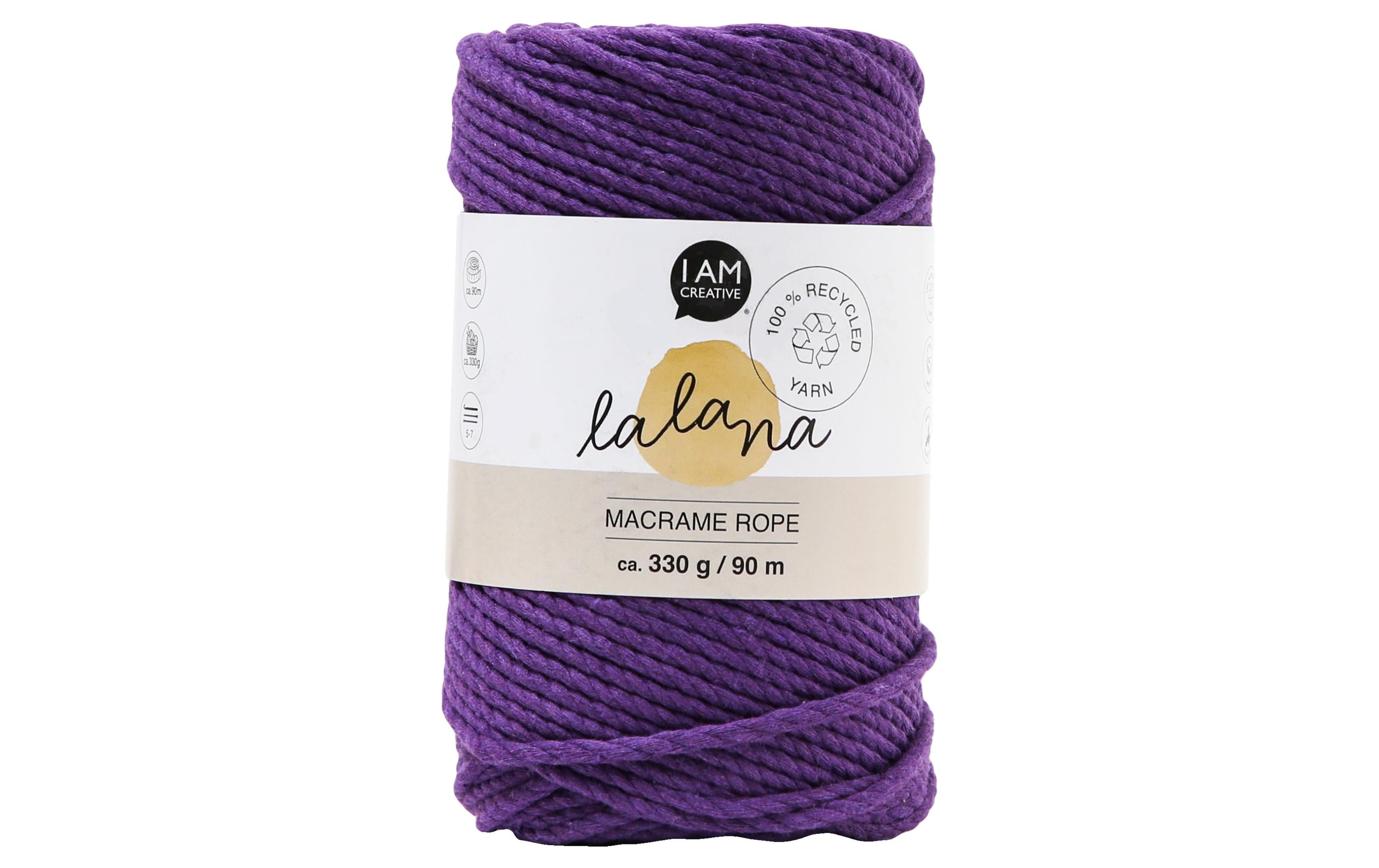 lalana Wolle Makramee Rope 3 mm, 330 g, Violett