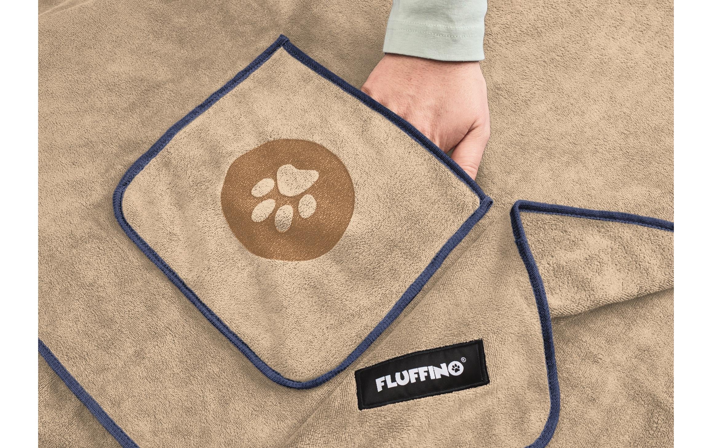 Fluffino Hundehandtuch-Set, Beige / Blau, L