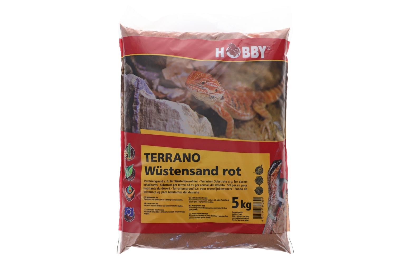 Hobby Terraristik Bodensubstrat Terrano Wüstensand, Rot, Ø 0.2-0.3 mm, 5 kg