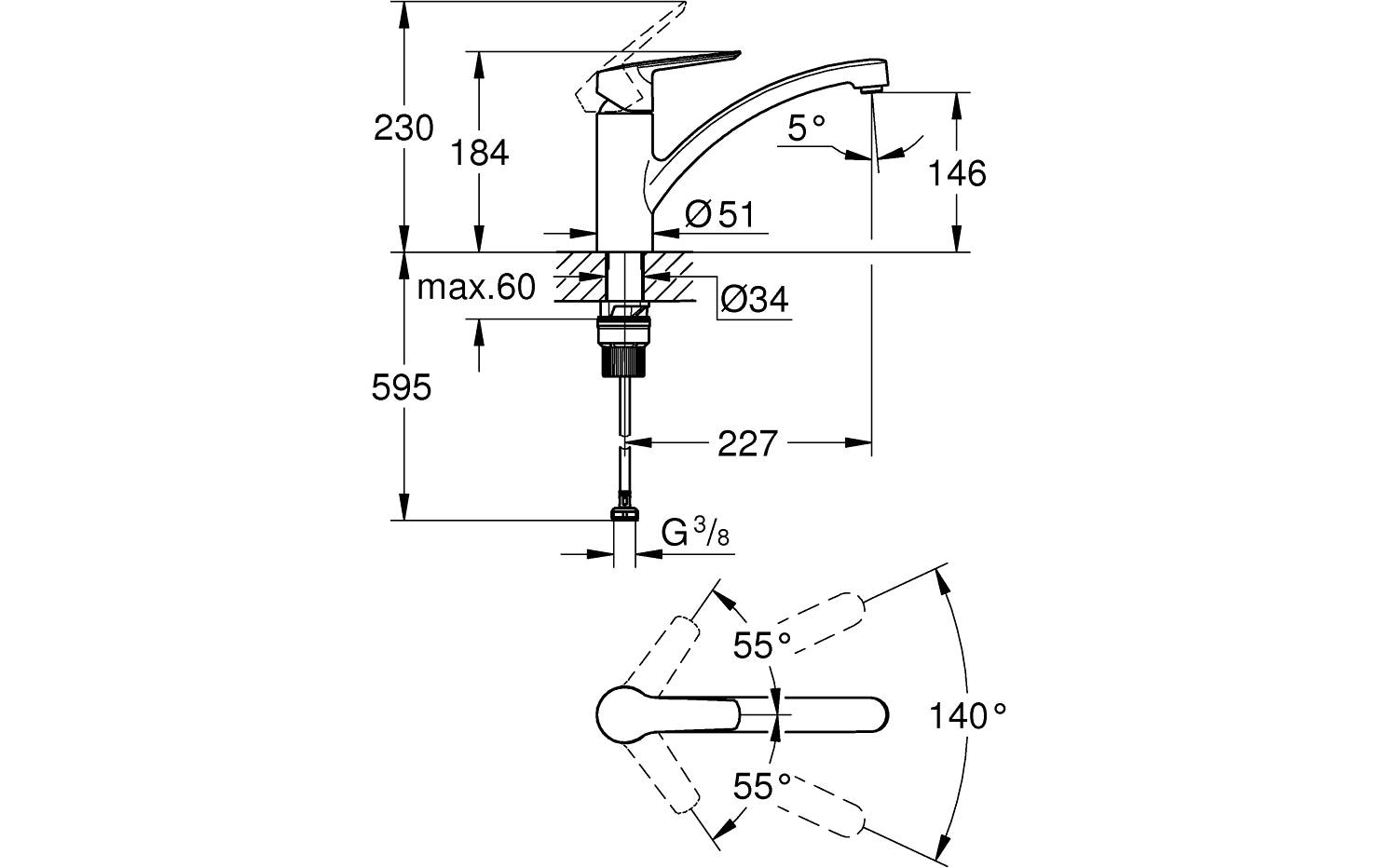 GROHE Küchenarmatur Start Mattschwarz