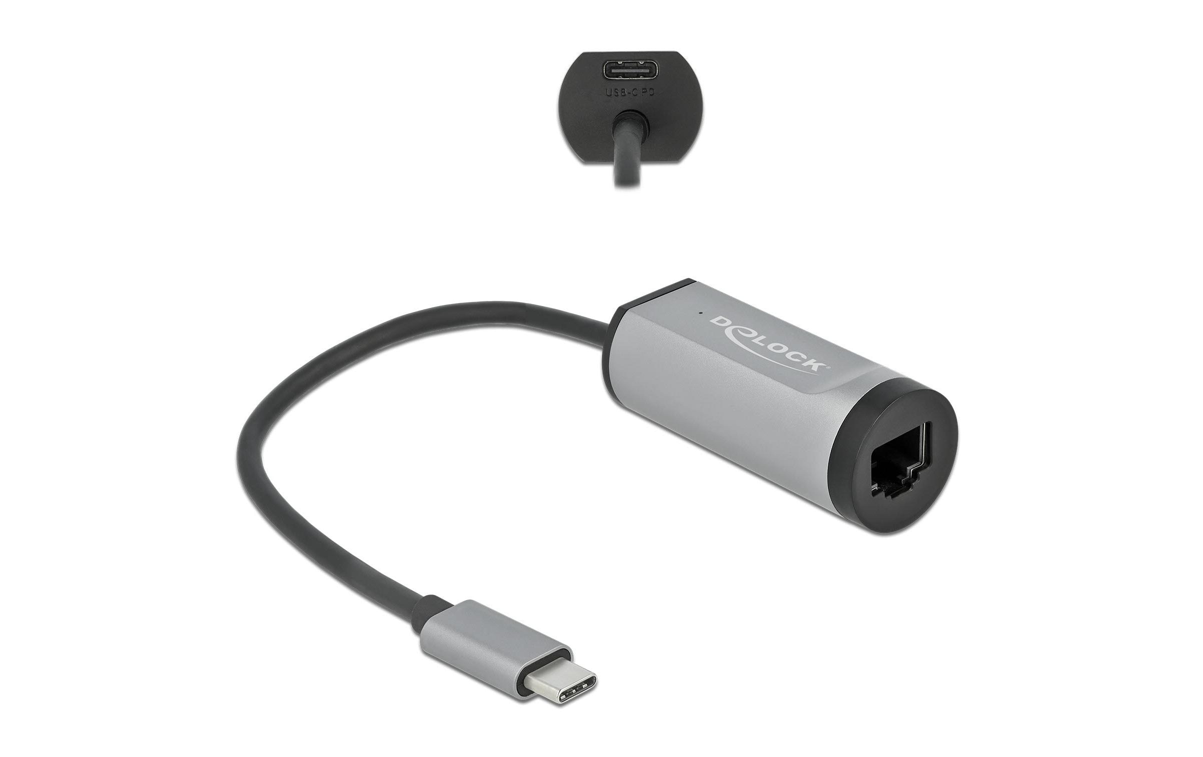 Delock Netzwerk-Adapter Gigabit LAN mit Power Delivery USB Typ-C