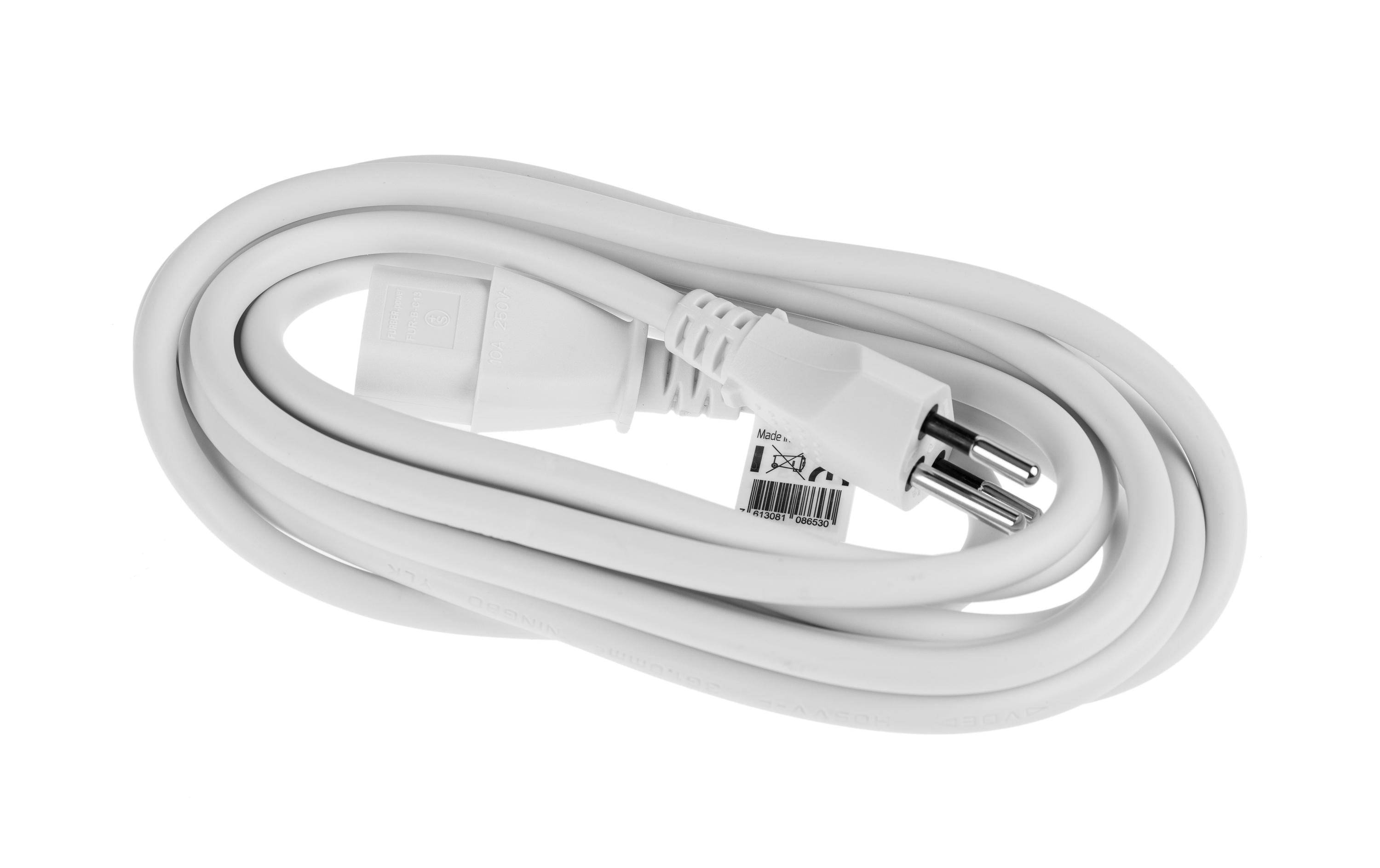 FURBER.power Netzkabel C13-T12 3.0 m Weiss