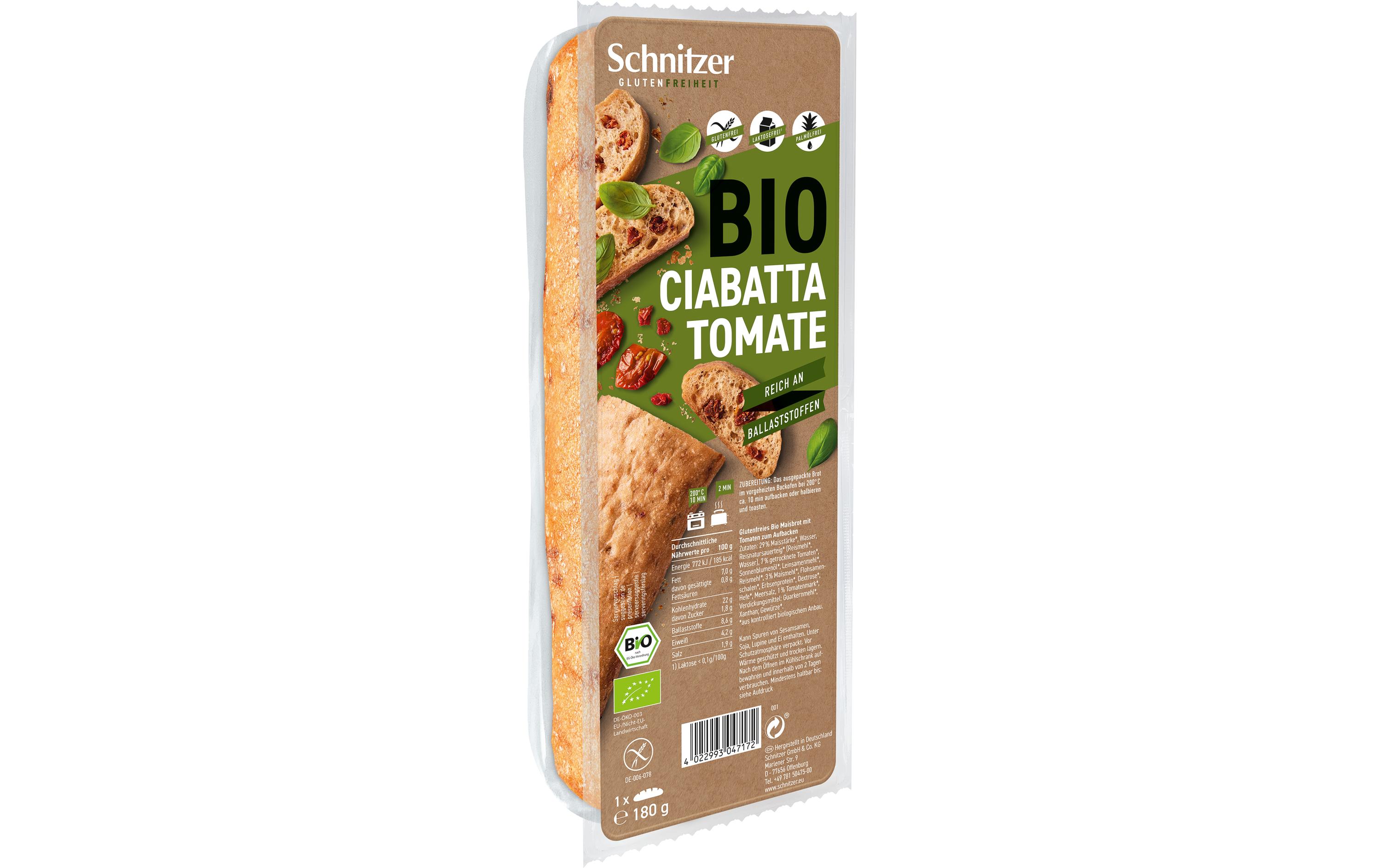 Schnitzer Brot Bio Ciabatta Tomate 180 g