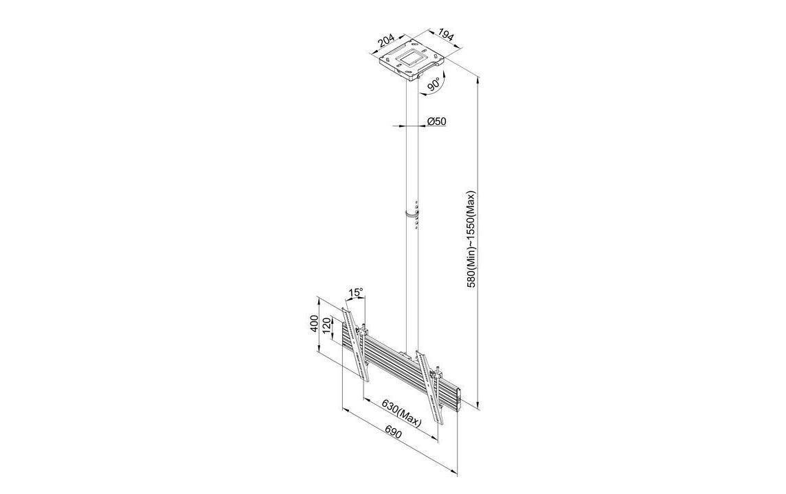 Multibrackets Deckenhalterung MBC1U Professional