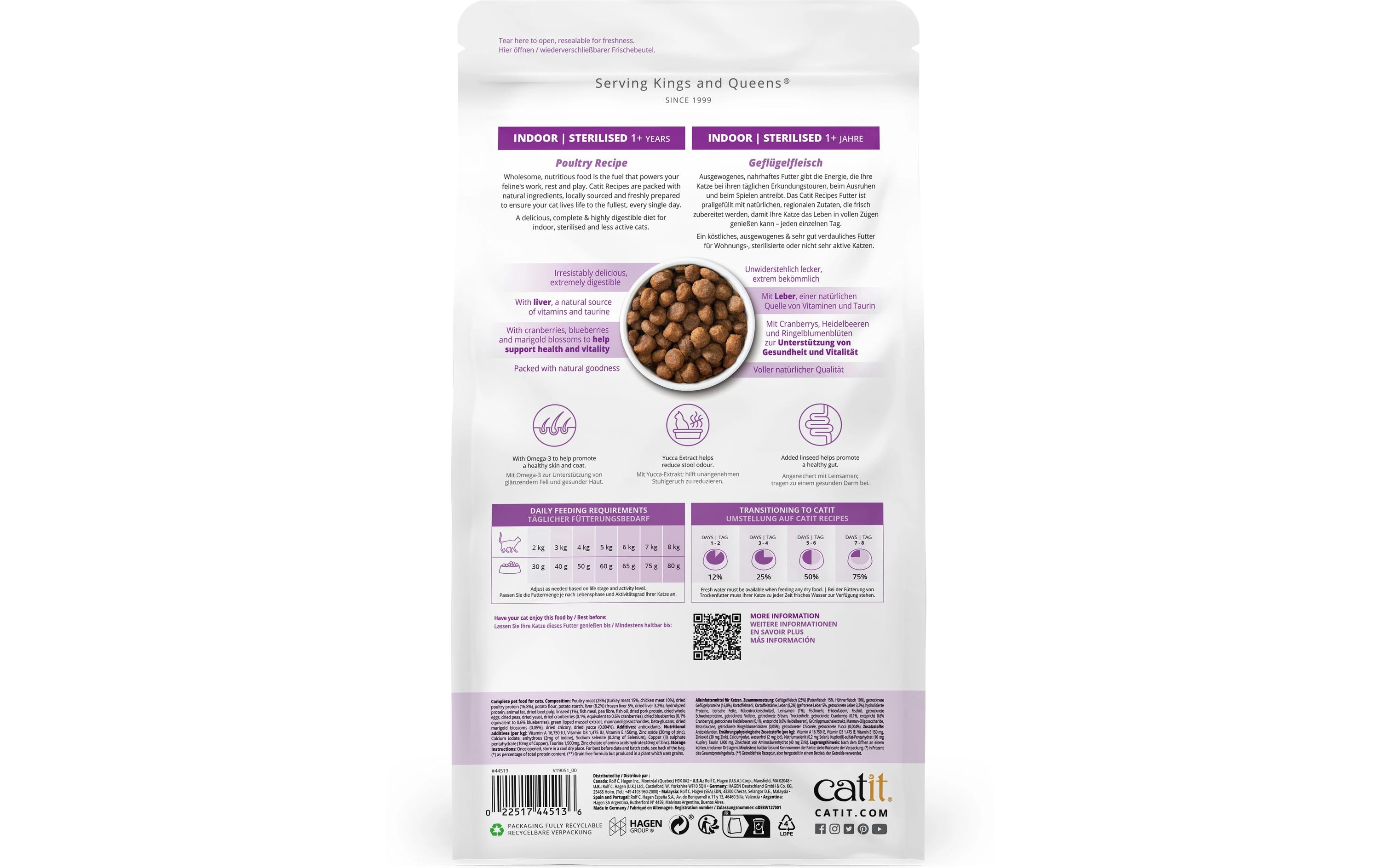 Catit Trockenfutter Adult Indoor Geflügel 400 g