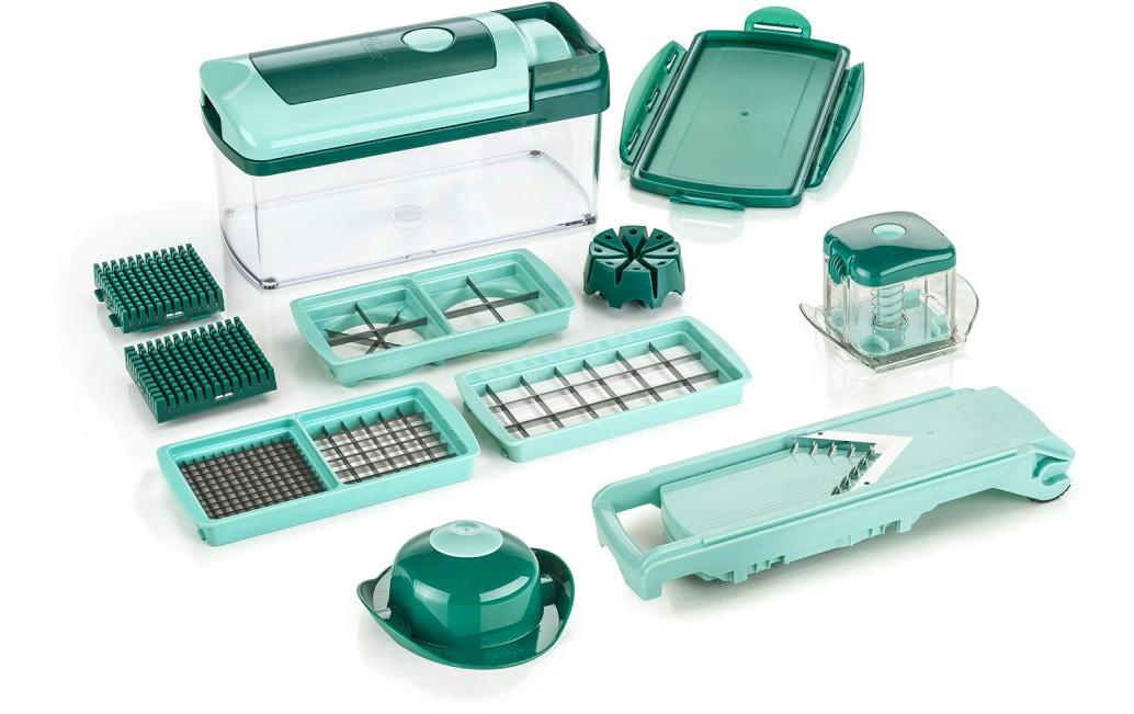 Genius Gemüseschneider Nicer Dicer Fusion + Slicer 13-teilig, Grün