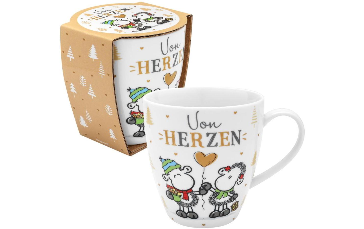 Sheepworld Kaffeetasse Von Herzen 450 ml, 1 Stück, Weiss