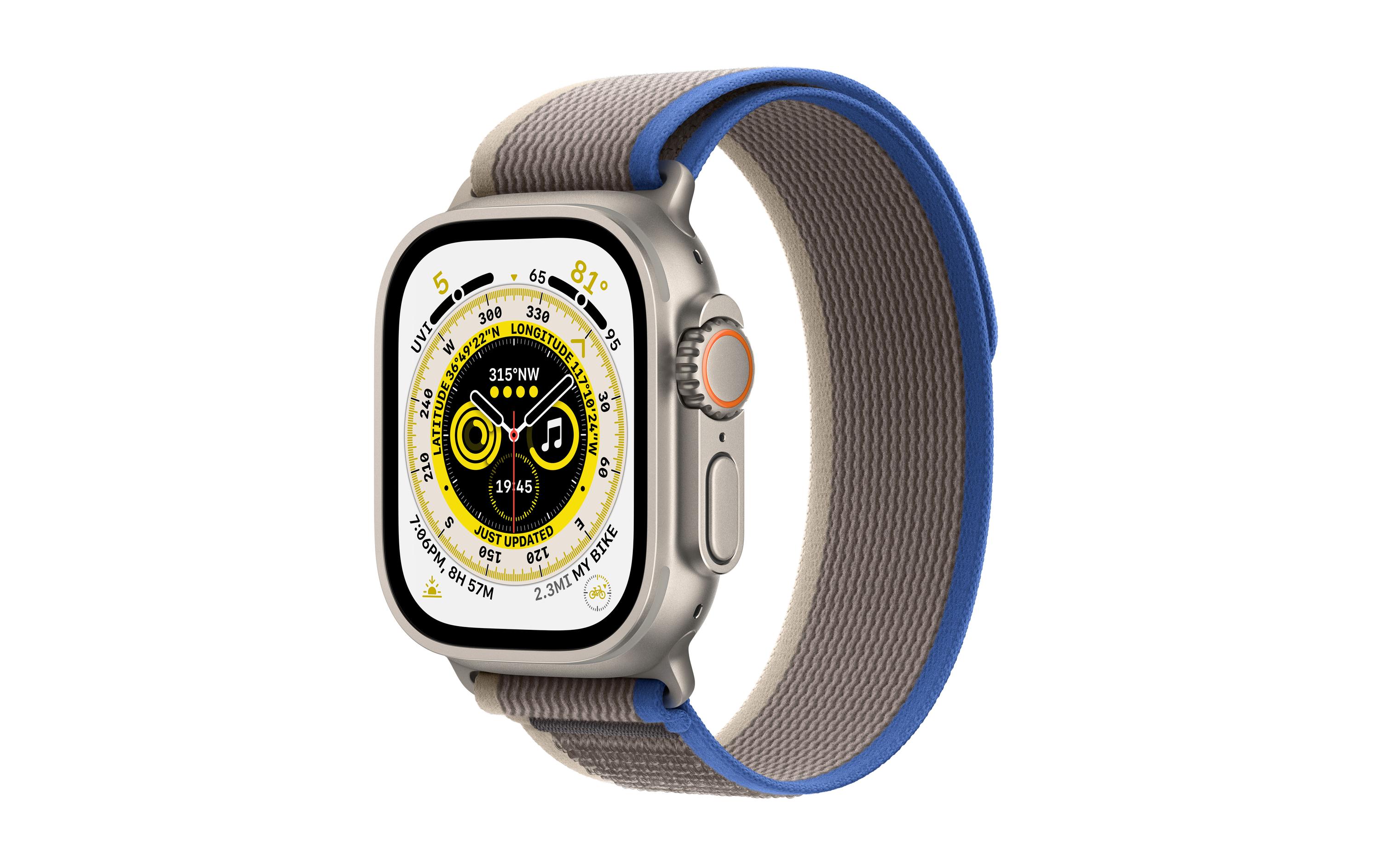 Apple Watch Ultra Trail Loop Blue/Gray– Small/Medium