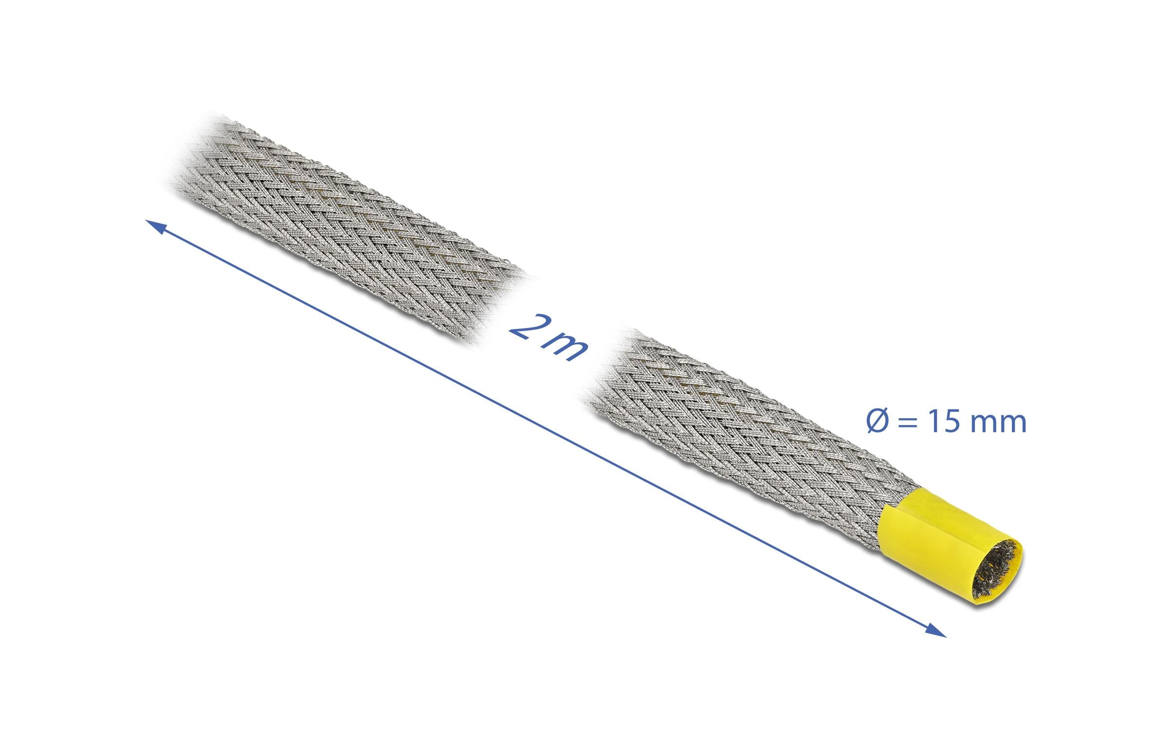 Delock Kabelschlauch zur EMV Abschirmung 2 m x 15 mm Grau
