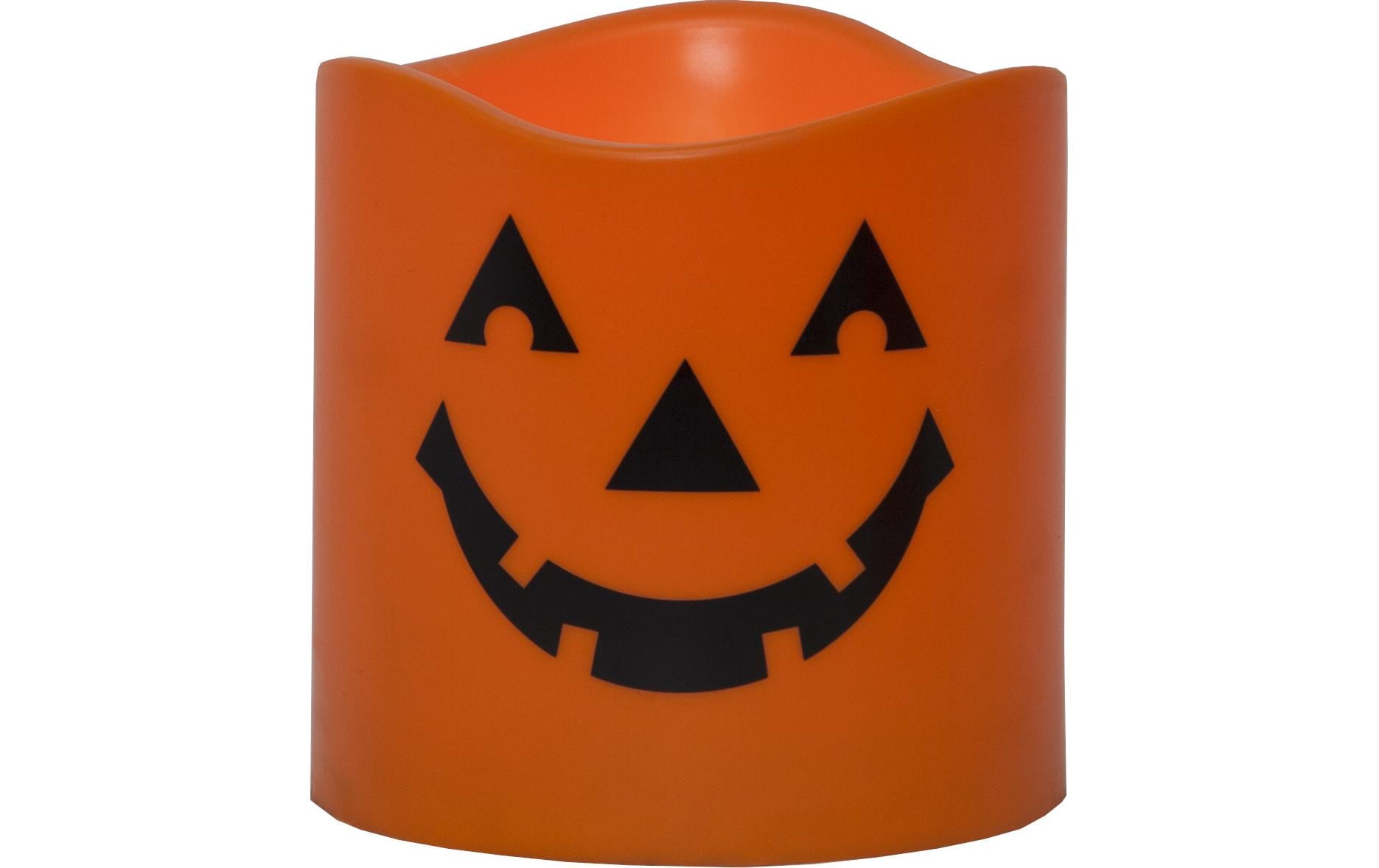 Star Trading LED-Kerze Halloween, Ø 15 x 15 cm, Orange