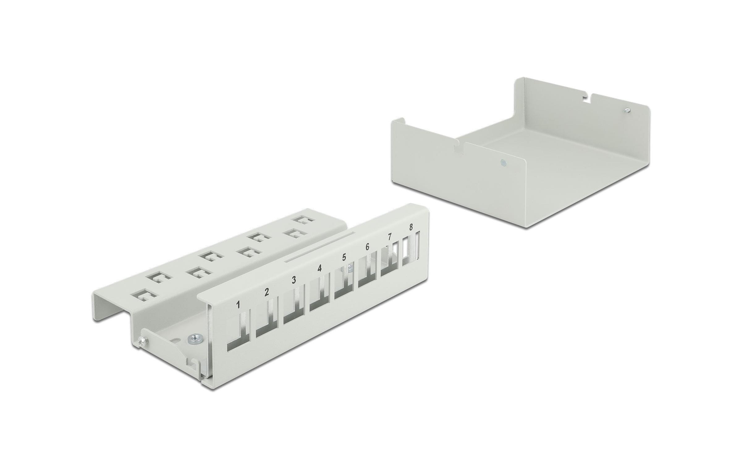 Delock Gehäuse Keystone Patchpanel 8 Port grau