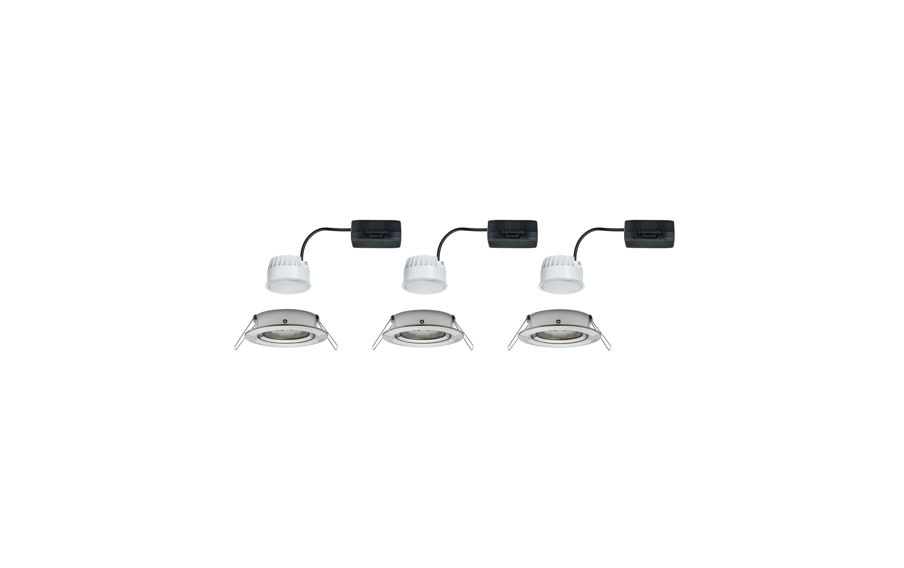 Paulmann Einbauspot Nova Coin Set, 3 x 6 W, 2700 K, Eisen