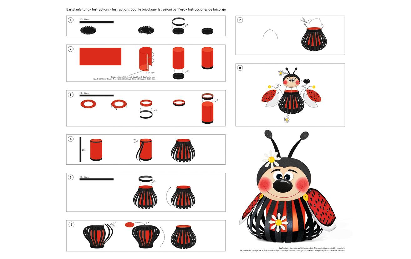 URSUS Laternen-Bastelset Marienkäfer