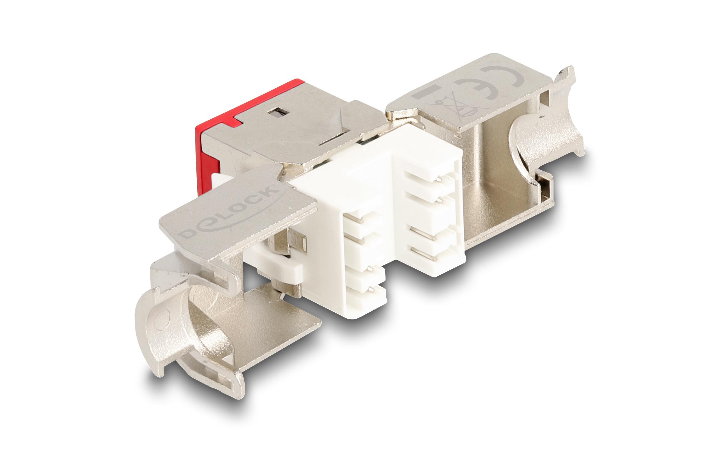 Delock Keystone-Modul RJ45 zu LSA Cat.6A Rot, 10 Stück