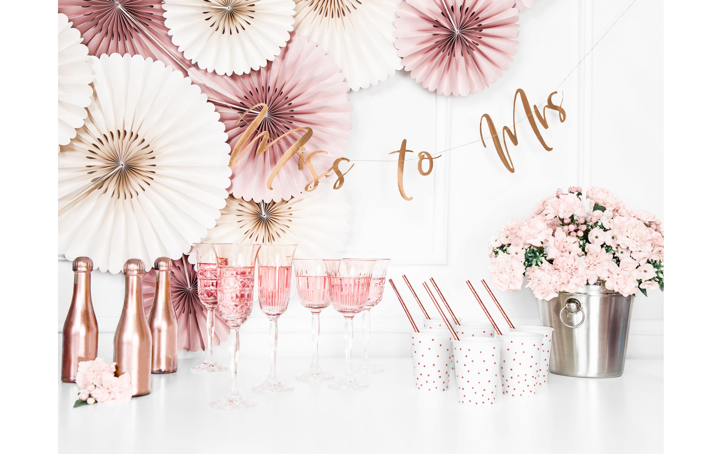 Partydeco Girlande Miss to Mrs 18 x 76 cm, Rosegold