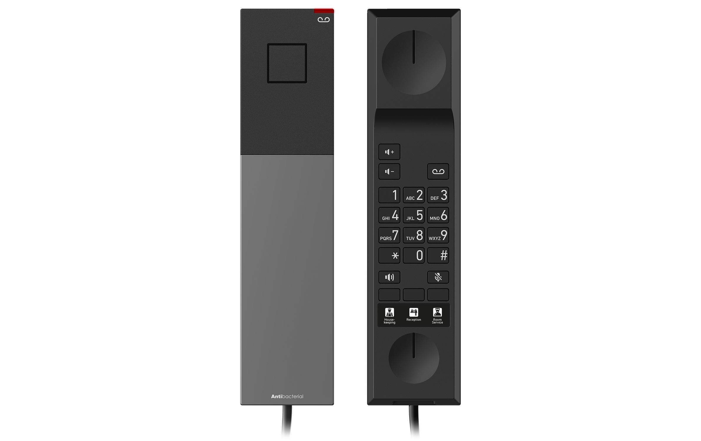 snom Tischtelefon HD300A, Analoges Hoteltelefon Schwarz