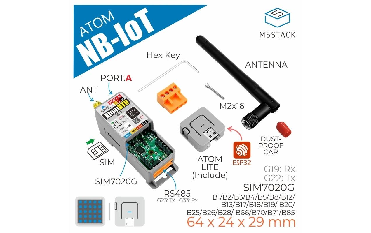 M5Stack Schnitstelle Atom DTU NB-IoT Kit Globale Version