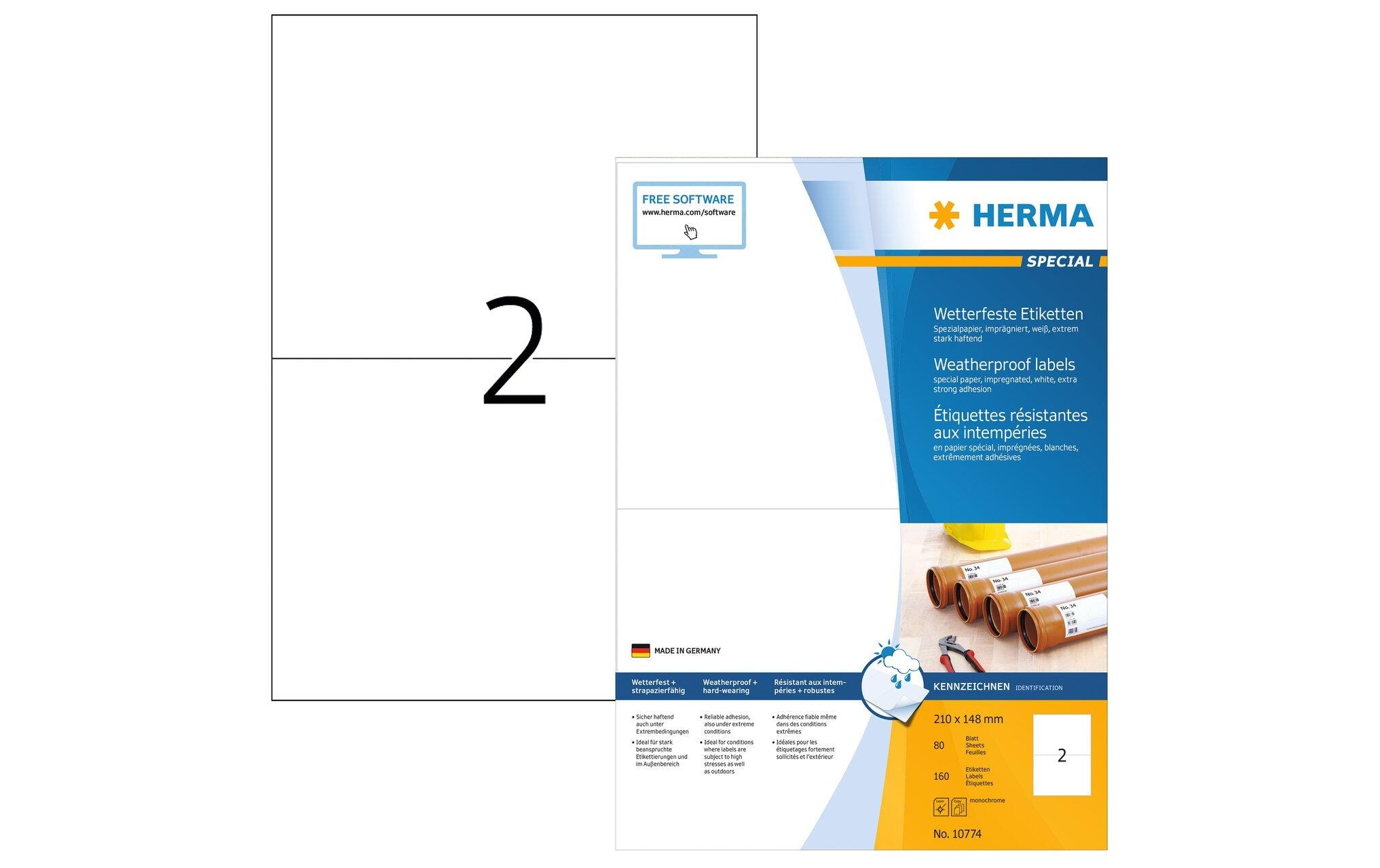 HERMA Outdoor-Etiketten 210 x 148 mm, 80 Blatt